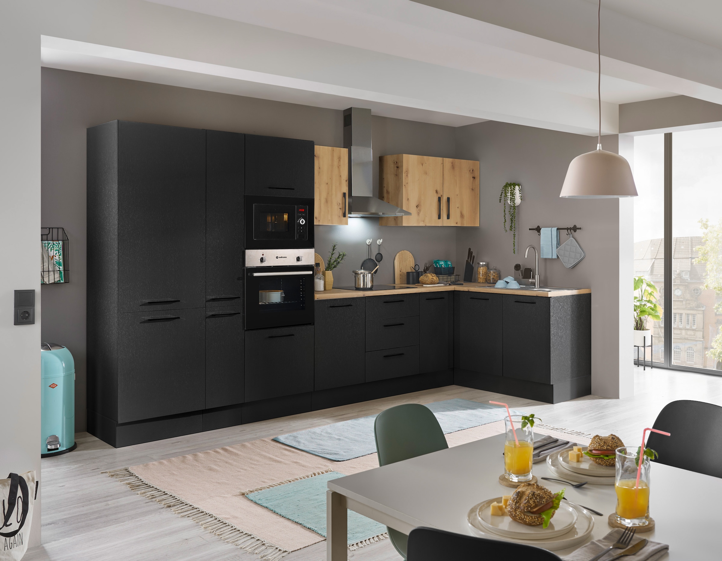 BASIC by Balculina Winkelküche »Turin«, Stellbreite 360x175 cm, wahlweise mit E-Geräten