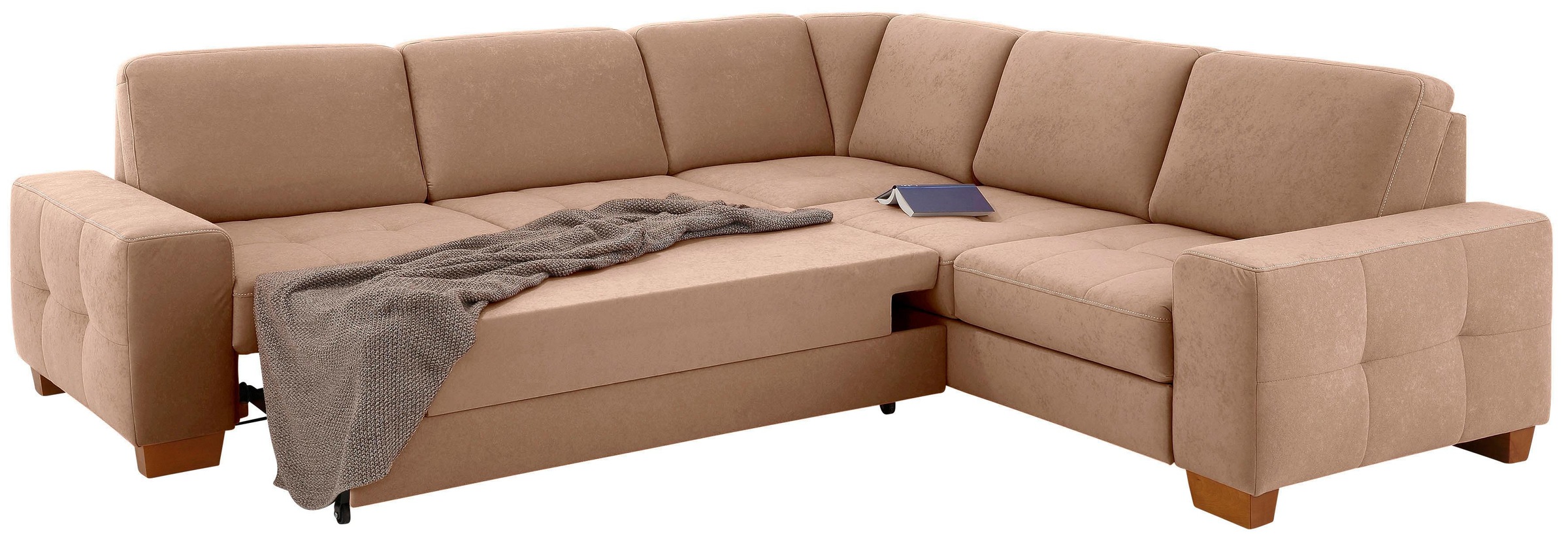 Home affaire Ecksofa »Puccini L-Form«, mit Federkern, Sitztiefenverstellung, Kontrastnaht