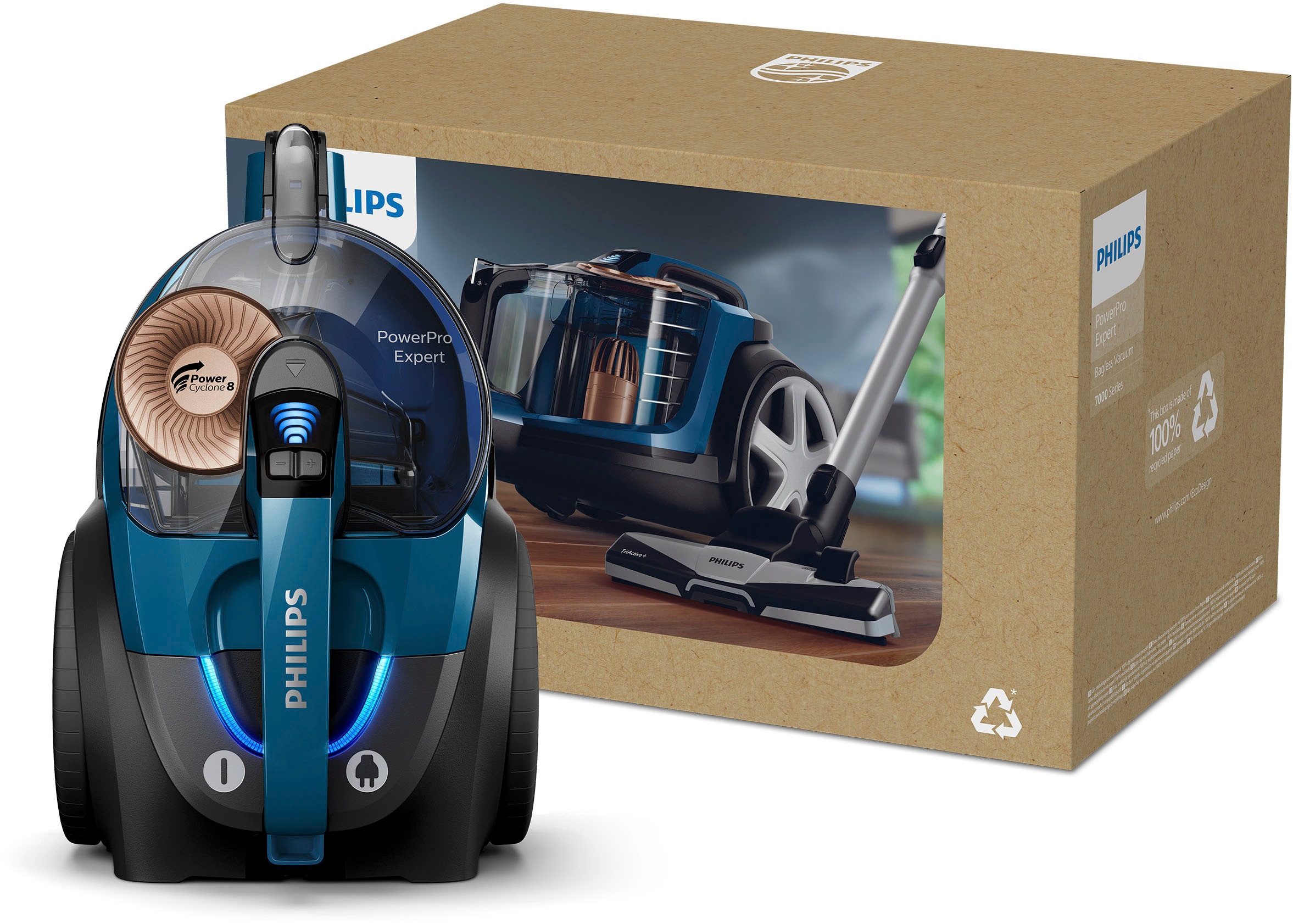 Philips Bodenstaubsauger »FC9745/09 Power Pro Expert« 900 W beutellos Allergiefilter, mit 2 l Fassungsvermögen und TriActive+-Düse