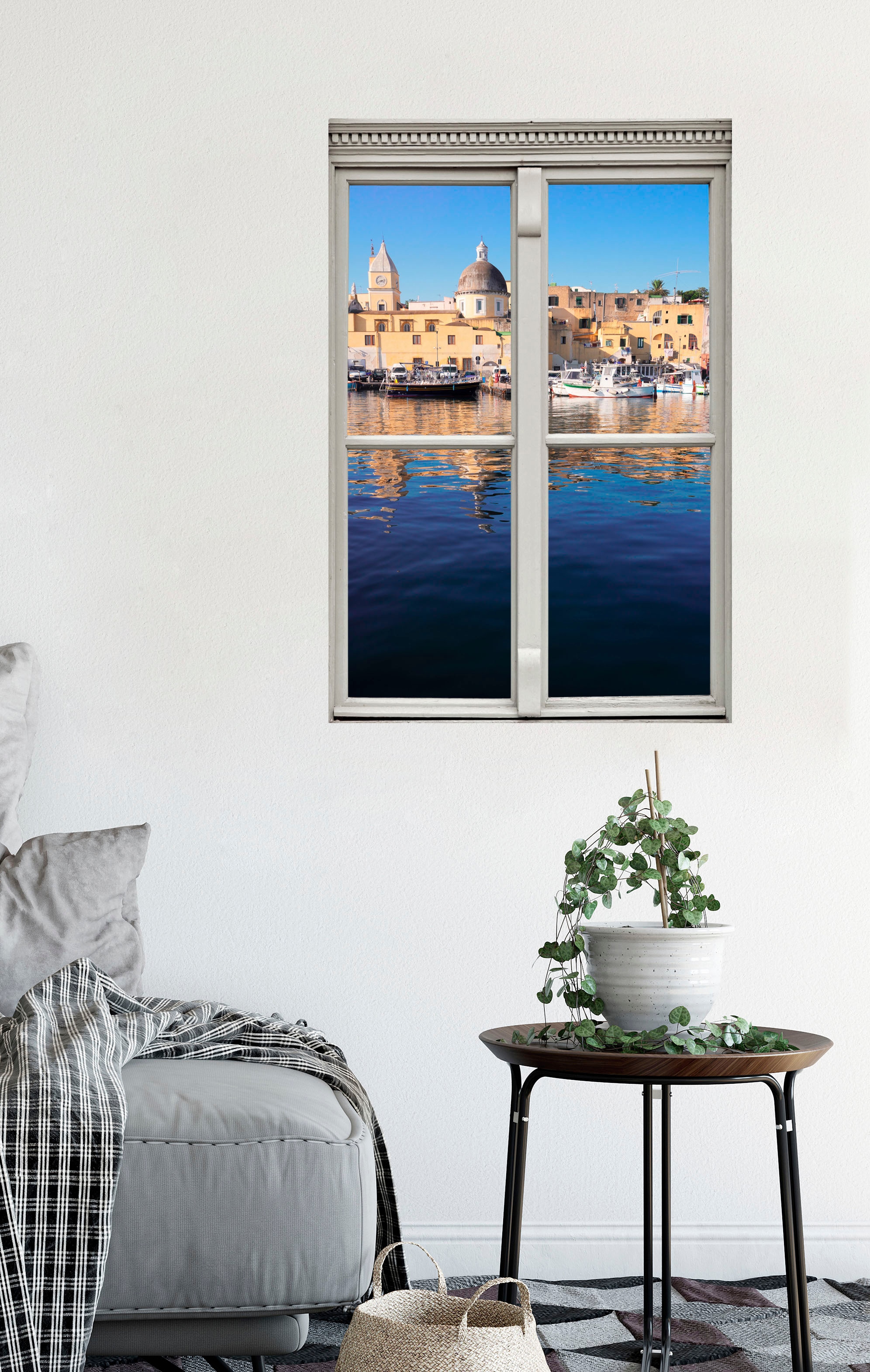 queence Wandsticker »Hafen«, Wandsticker, Wandbild, selbstklebend, 3D, Fenster