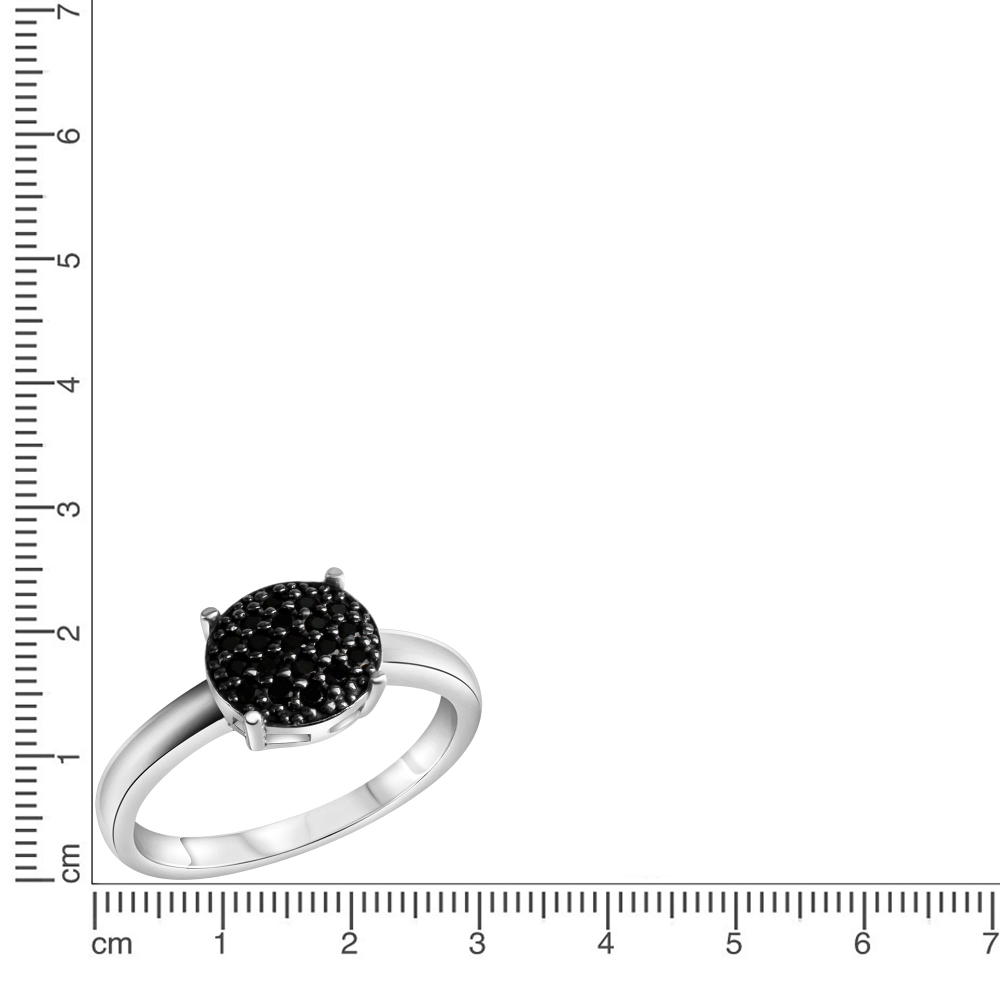CELESTA Fingerring »Silber 925 rhodiniert mit schwarzen Zirkonia-Steinen«