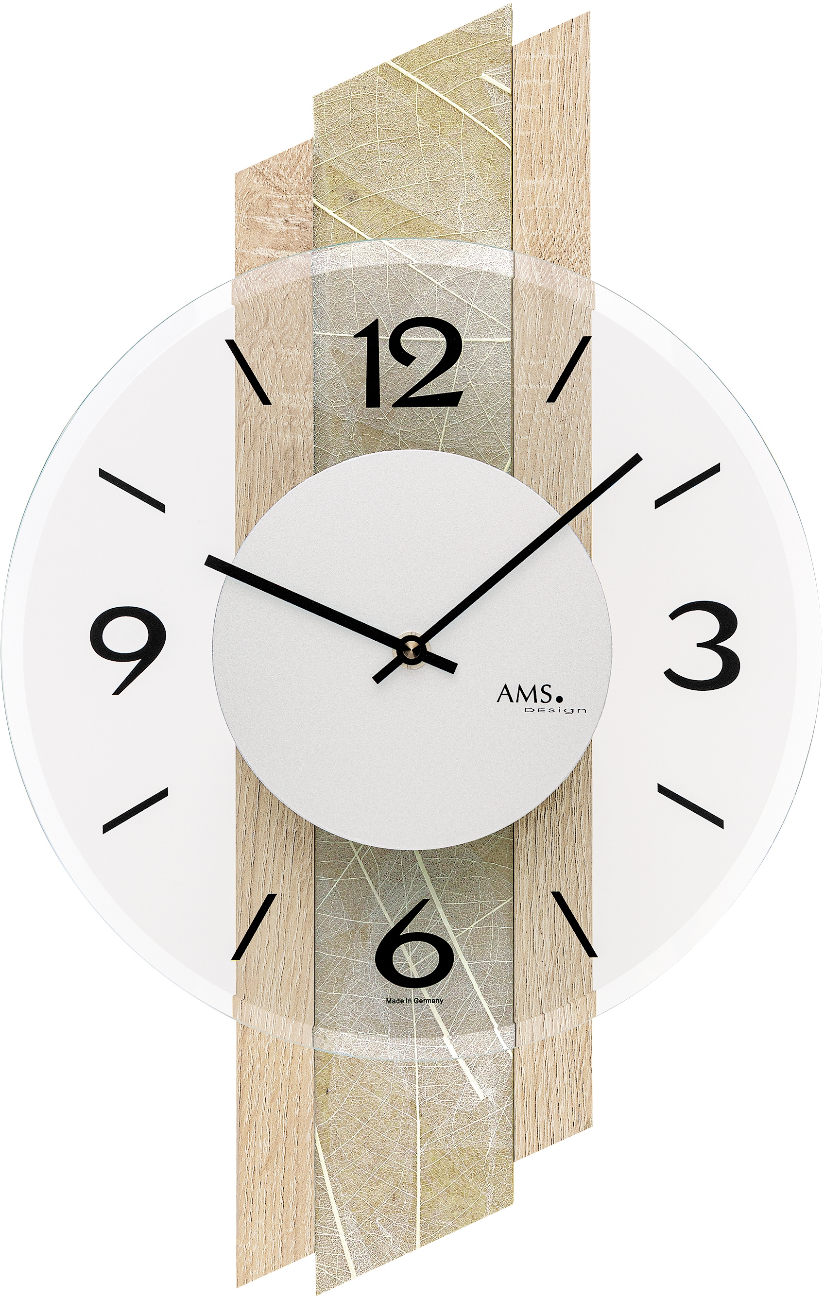 AMS Wanduhr »W9665«, Made in Germany,Holz,Wohnzimmer,Esszimmer,Küche,Arbeit günstig online kaufen