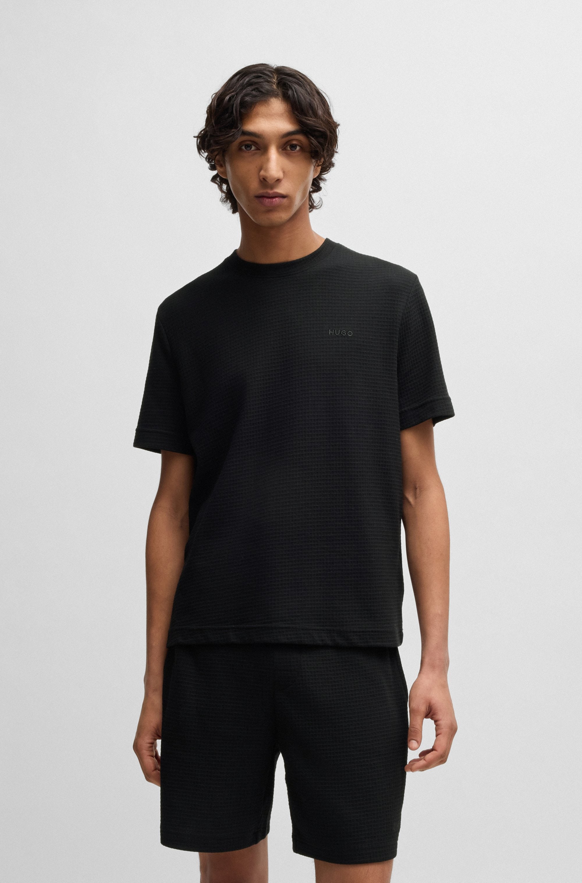 HUGO Underwear T-Shirt »,Austin T-Shirt« Waffelstruktur und Logo-Stickerei