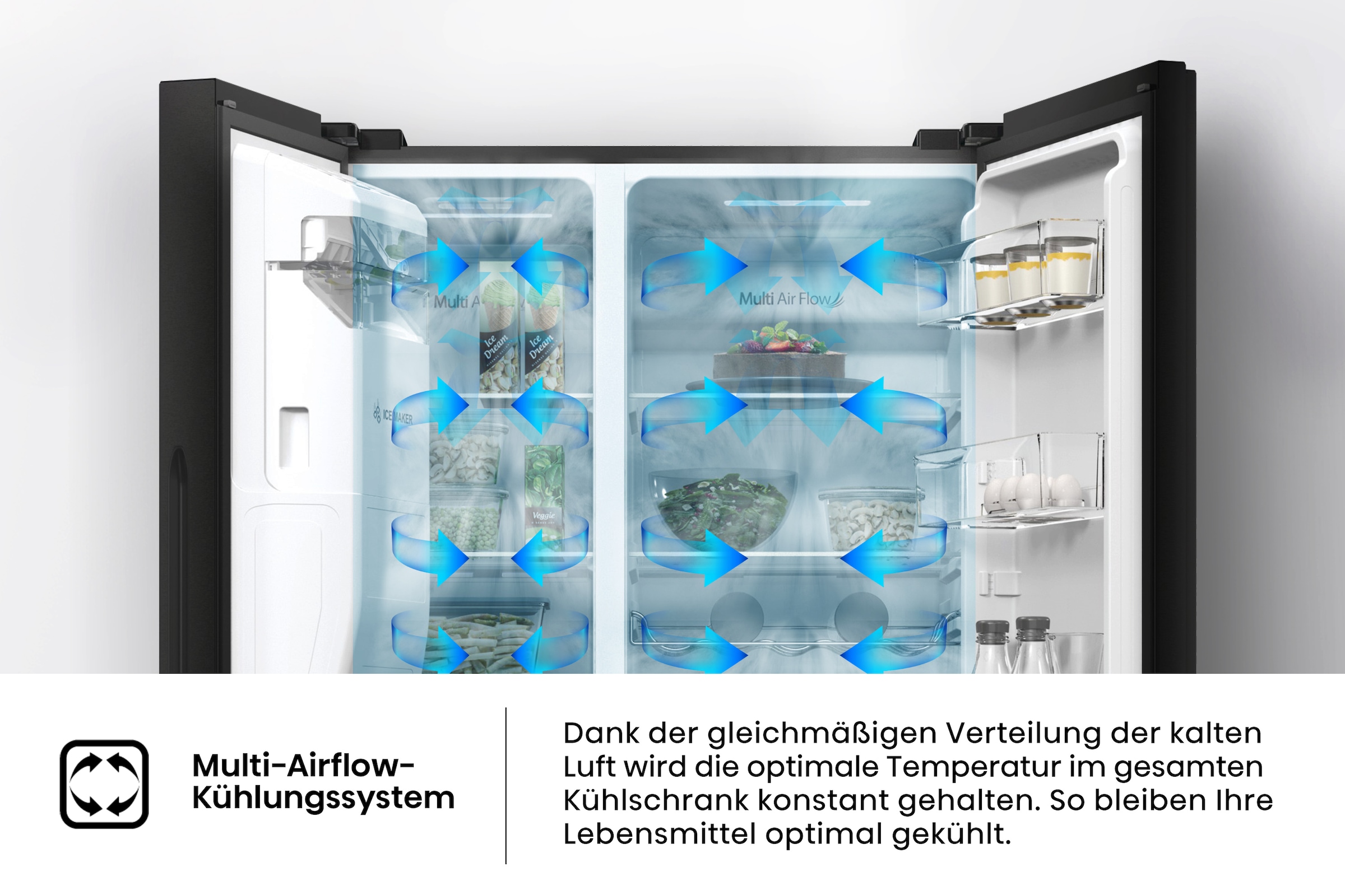 Hisense Side-by-Side »RSIM535AFE«, Wasser-/Eisspender, NoFrost, mit Wassertank, Made in Europe