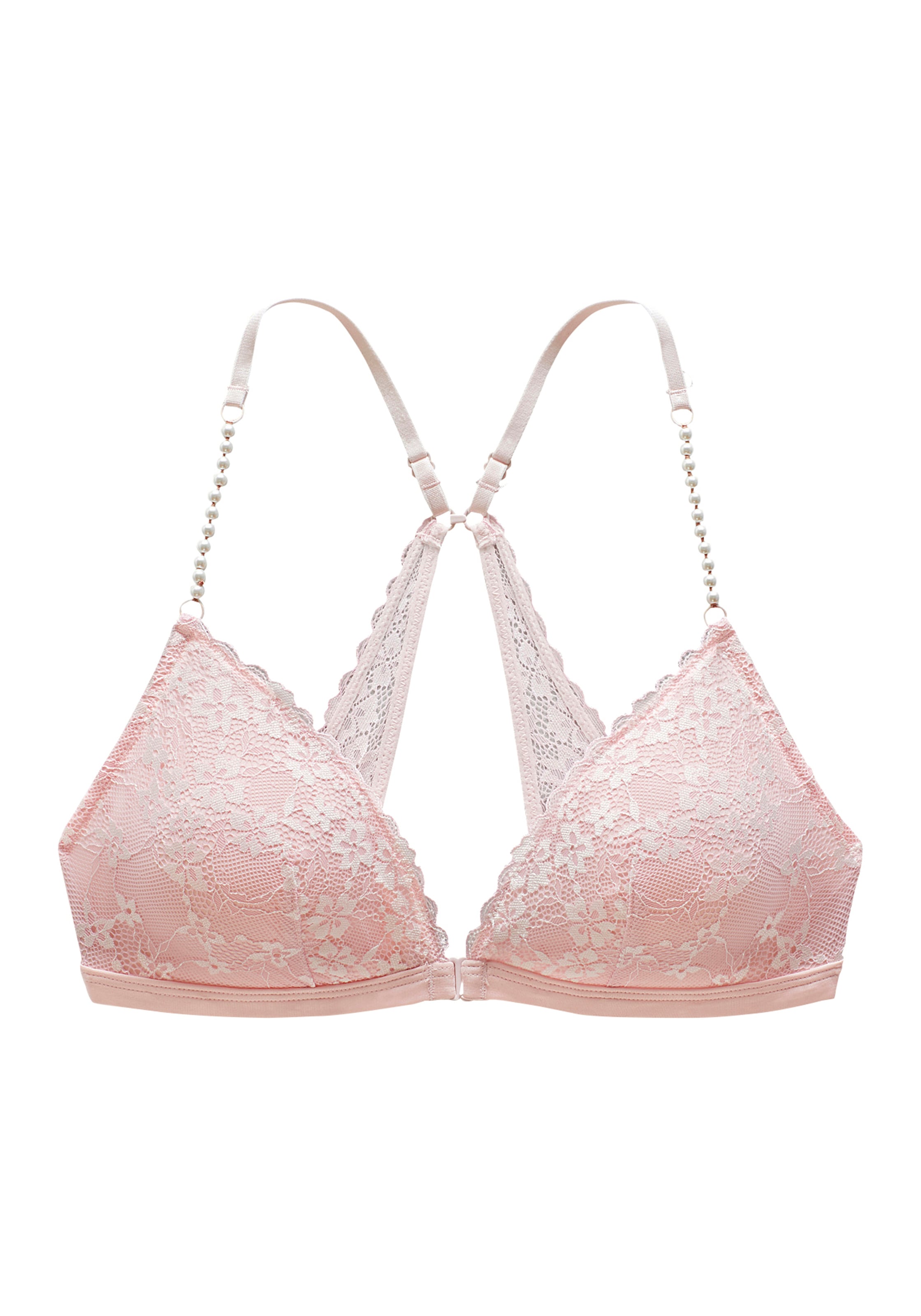 LASCANA Bralette, ohne Bügel mit extravaganten Perlen-Trägern, sexy Dessous