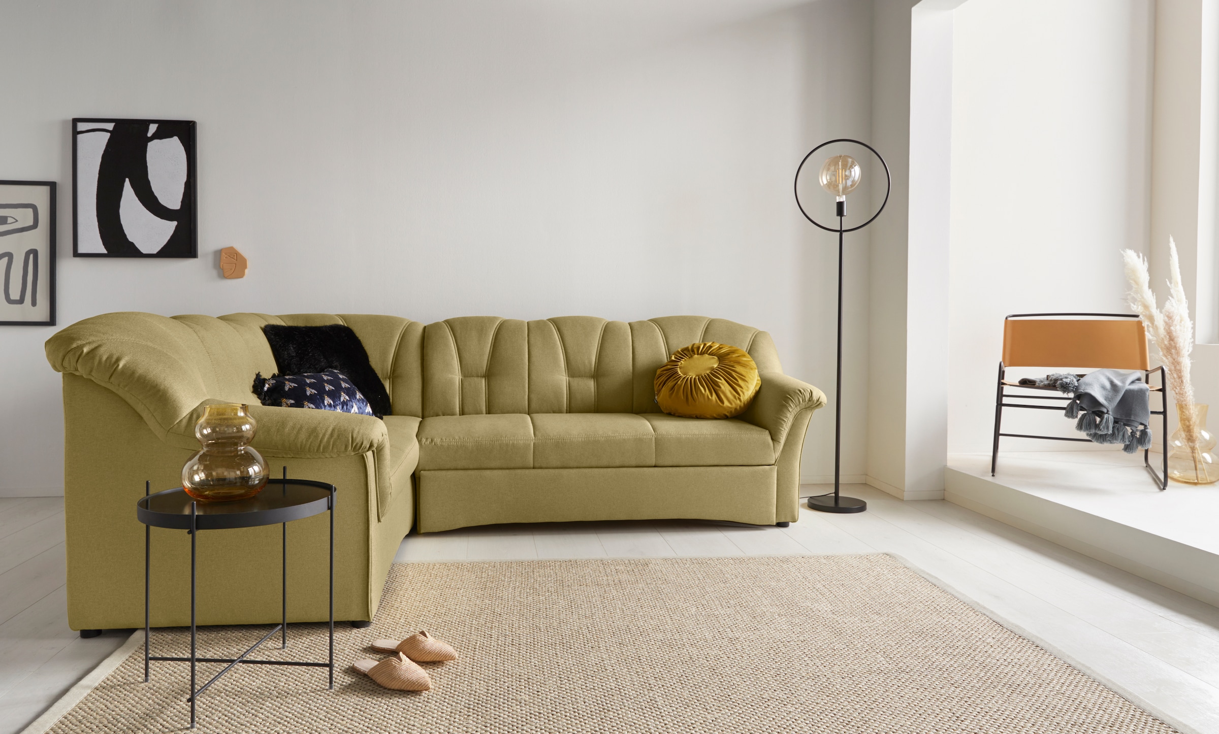 DOMO collection Ecksofa »Papenburg B/T/H: 242/190/84 cm L-Form«, wahlweise mit Bettfunktion, Langer Schenkel links oder rechts