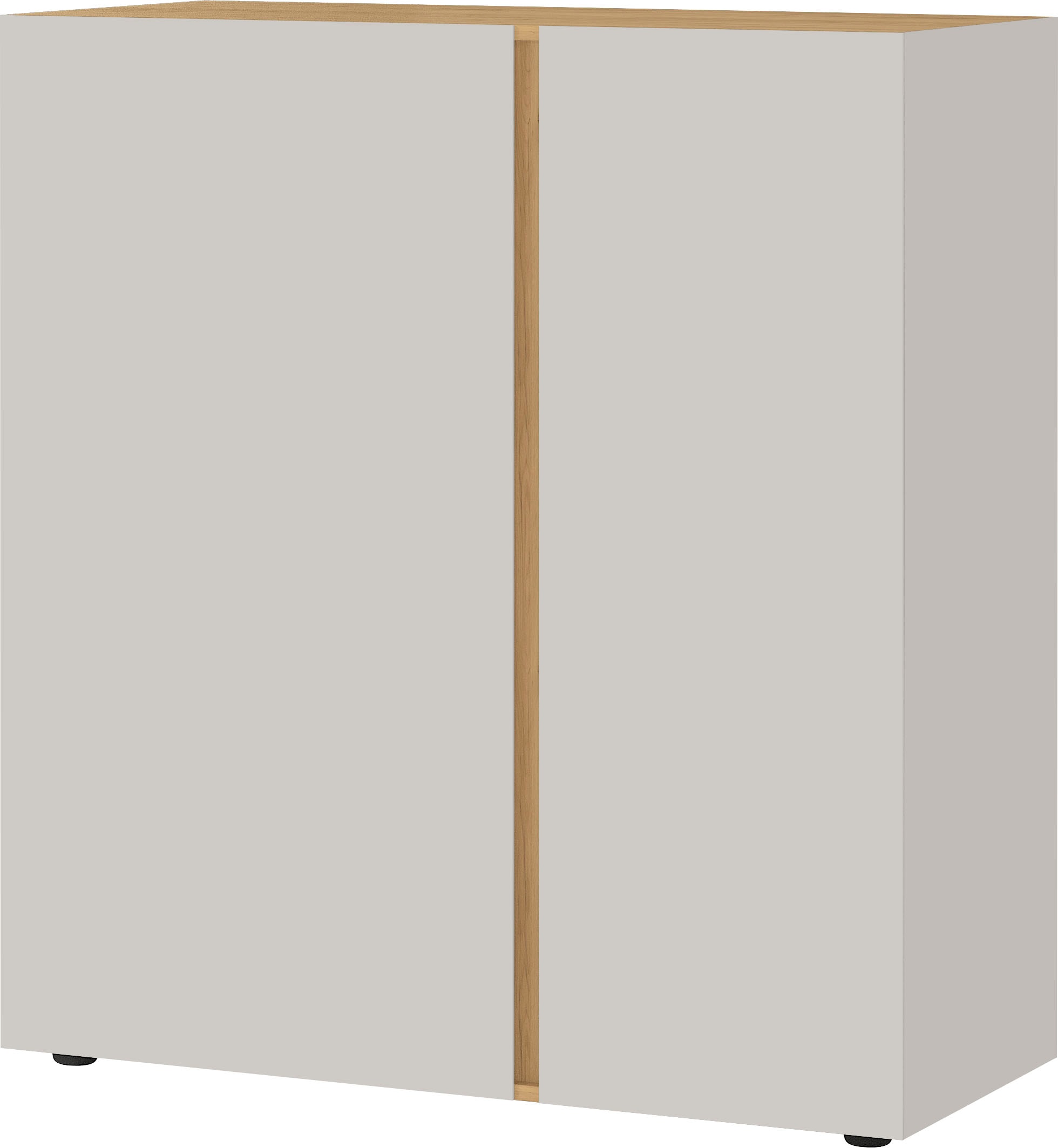 Kommode „Mesa“, mit Glasfronten, Navarra-Eiche-Nachbildung/Kaschmir B/H/T: 94 cm x 103 cm x 43 cm