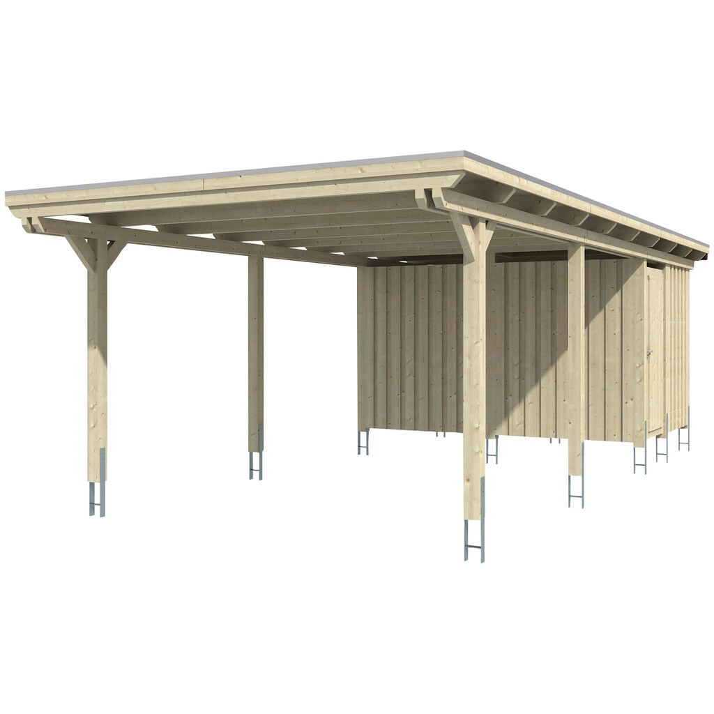 Skanholz Einzelcarport »Emsland«, Leimholz-Nordisches Fichtenholz, 341 cm, braun