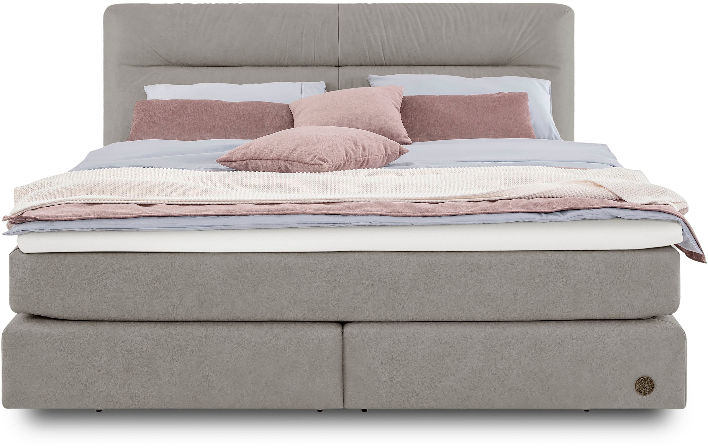Birkenstock Boxspringbett »Calan«, Kopfteil mit Kreuzstichziernaht, in unterschiedlichen Ausführungen