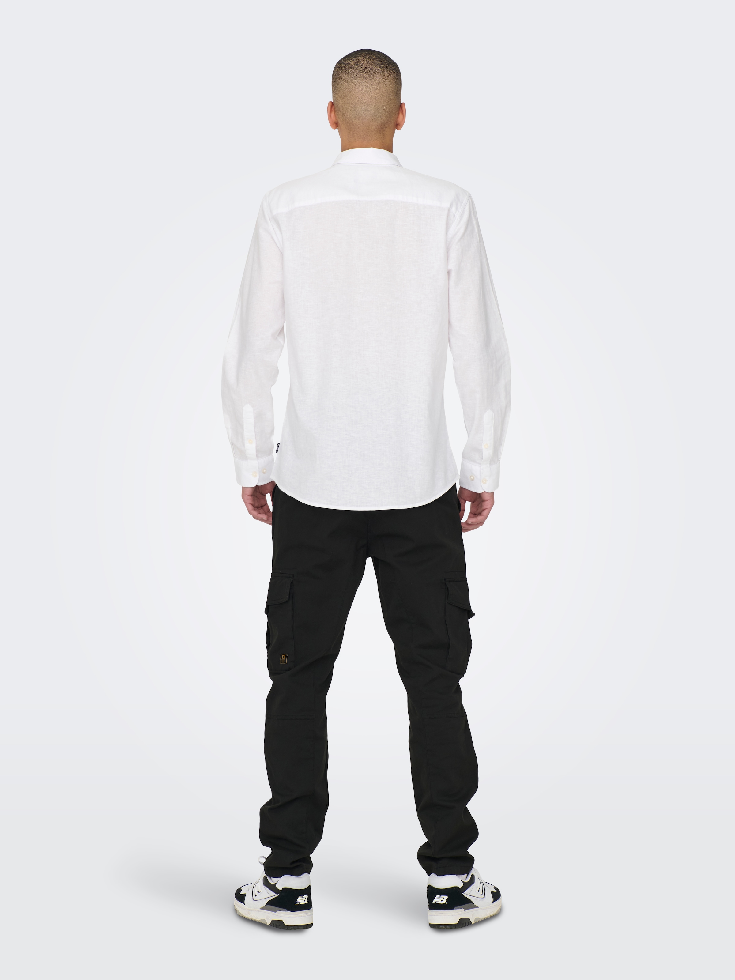 ONLY & SONS Langarmhemd »ONSCAIDEN LS SOLID LINEN SHIRT NOOS« Baumwollmischung mit Leinen, slim fit