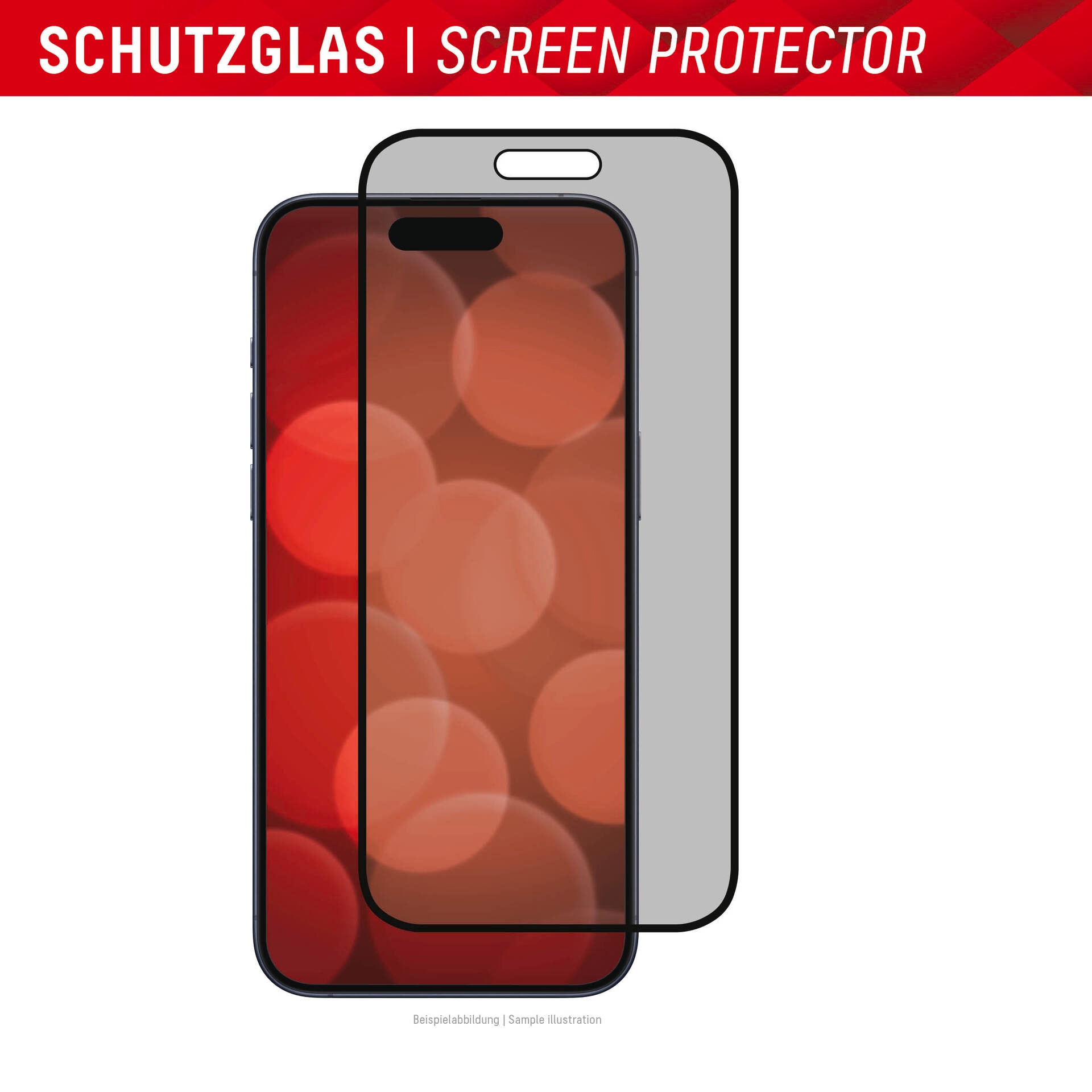 Displex Displayschutzglas »Privacy Glass«, für Apple iPhone 15-Apple iPhone 15 Pro, Blickschutz Displayschutzfolie Displayschutz kratzer-resistent 10H