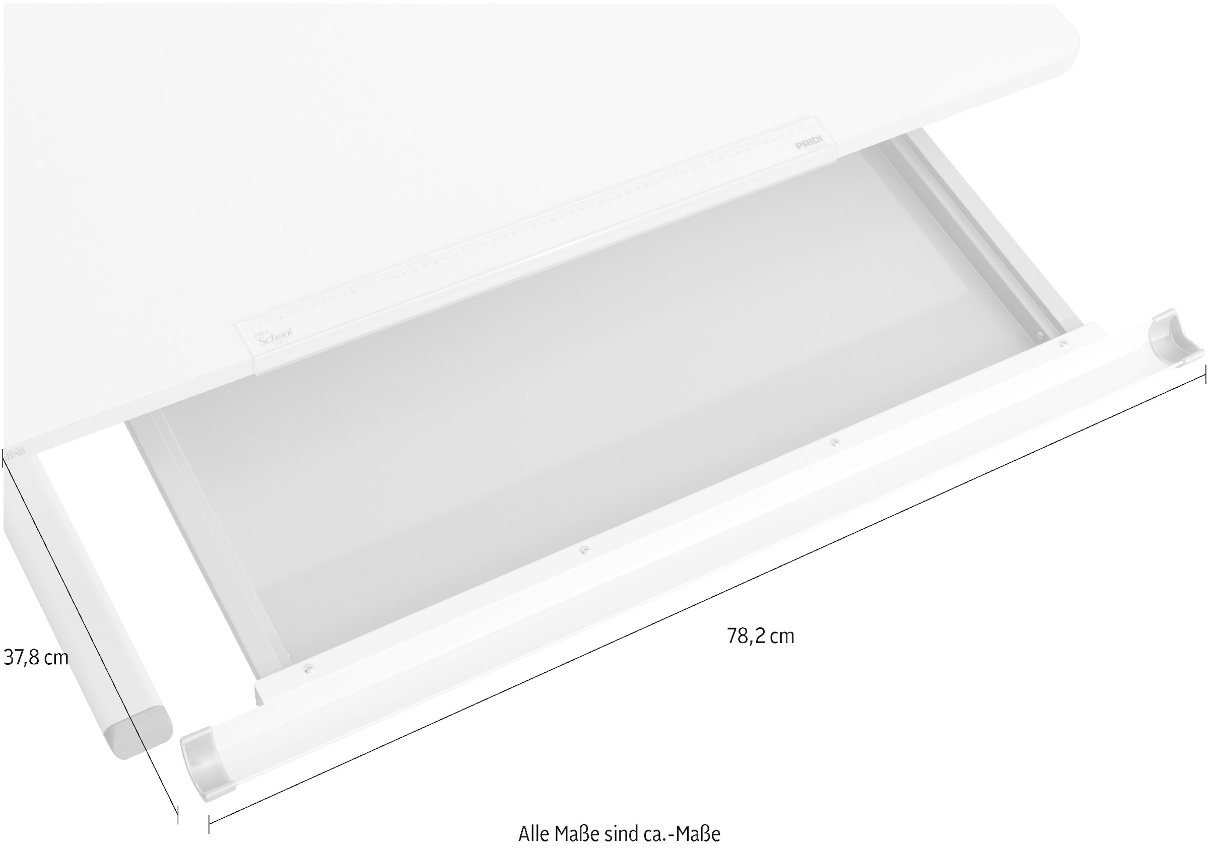 PAIDI Schubkasten »Unterbau aus Metall« B/H/T ca. 78x4x38cm, Silberfarbig, 