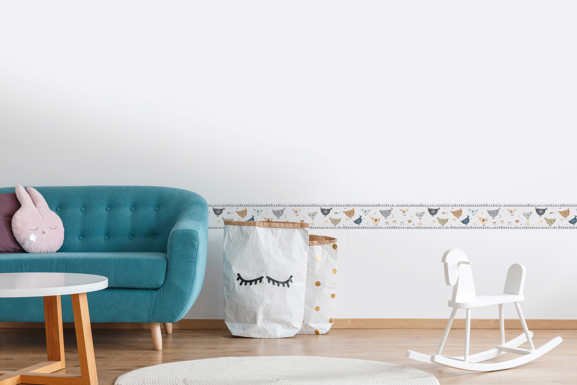 A.S. Création Bordüre »Chicken Party«, Motiv-abstrakt-naturalistisch, Papier Wand Schräge Tür Borte Wohnzimmer Schlafzimmer Küche Design