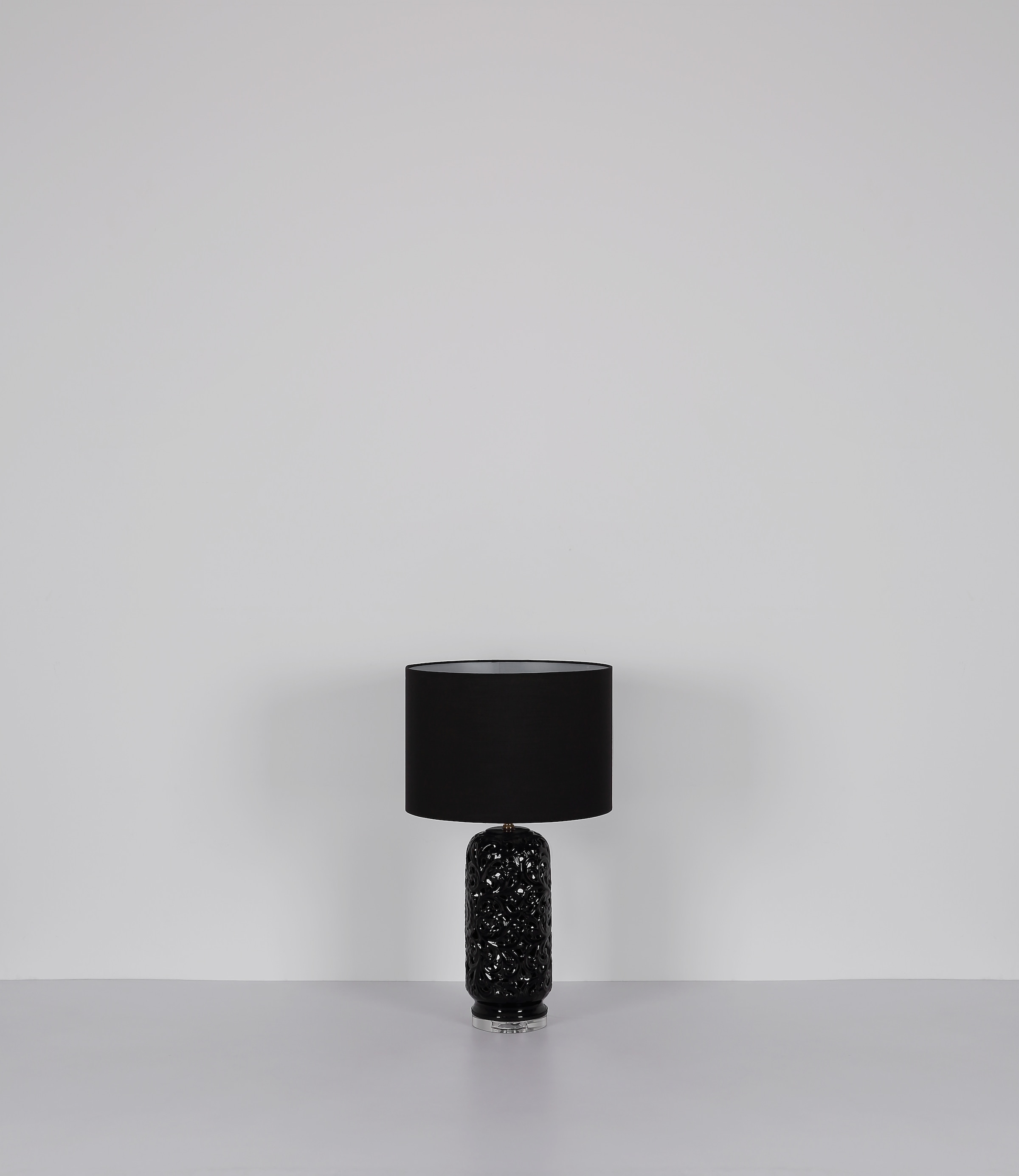 GLOBO LIGHTING Tischleuchte »SEBASTIAN«, Leuchtmittel E27 | ohne Leuchtmittel, Tischlampe/Schlafzimmer/Wohnzimmer/Textil schwarz