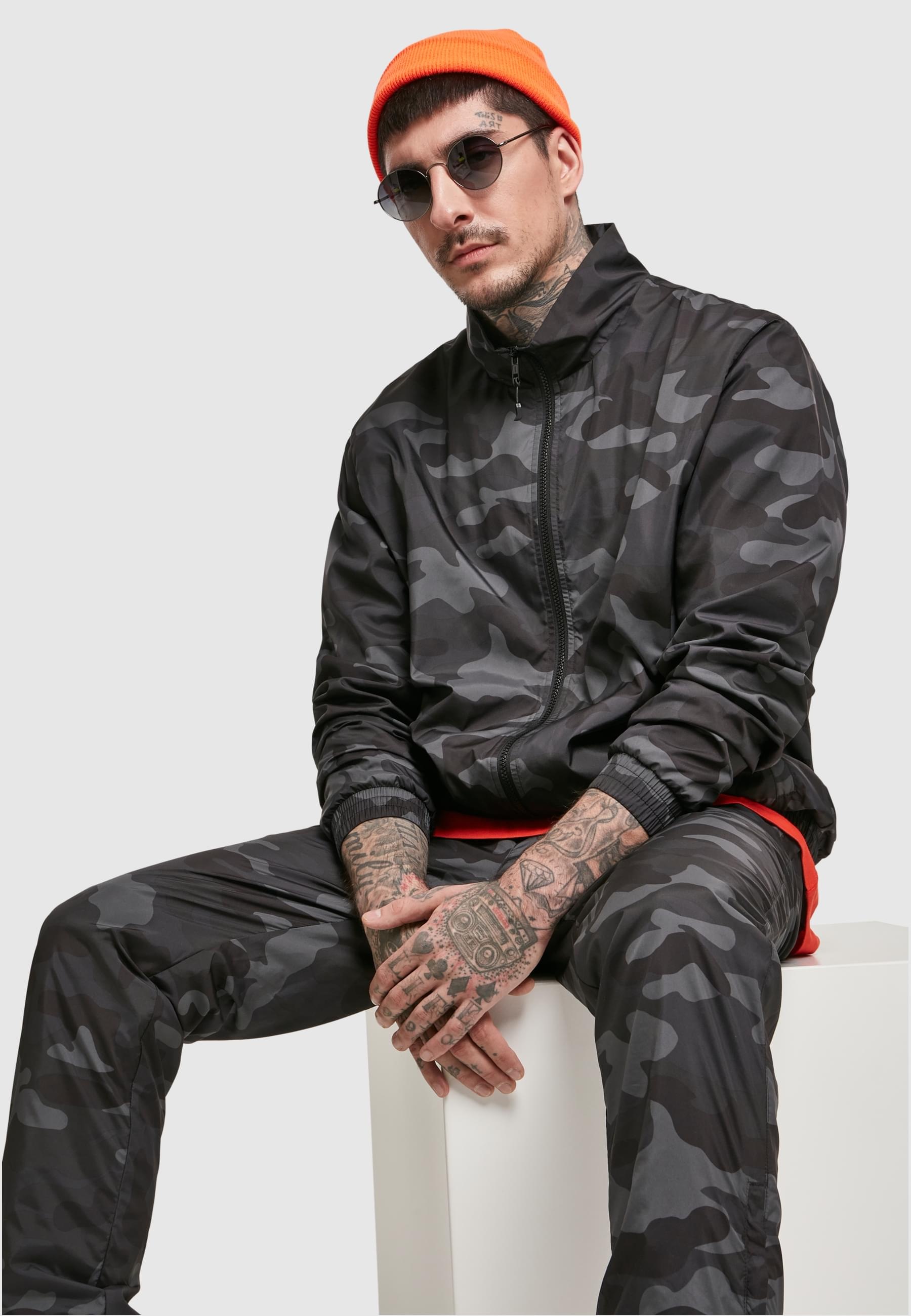 URBAN CLASSICS Anorak »Urban Classics Herren Camo Track Jacket« 1 Stk. tlg. ohne Kapuze