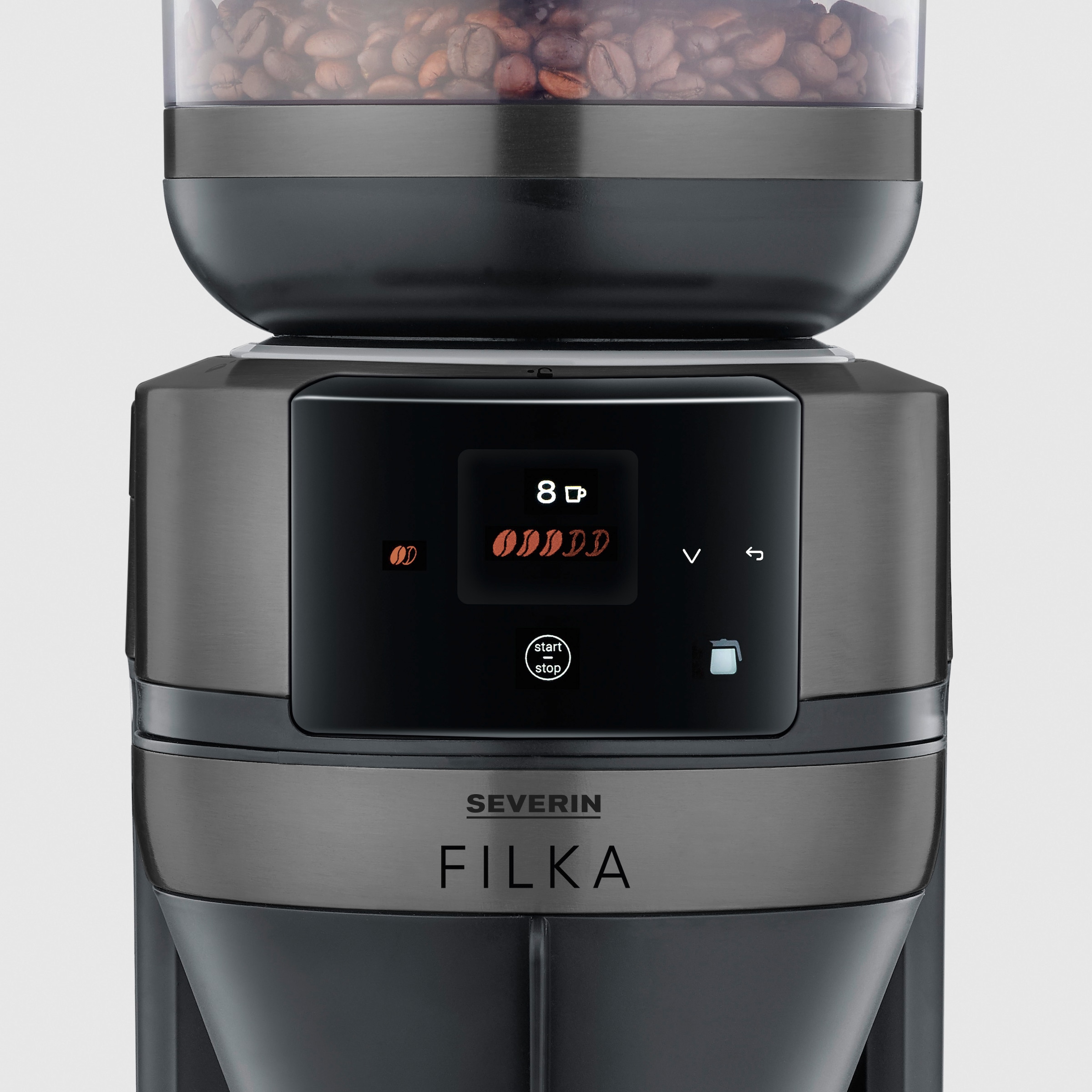 Severin Kaffeemaschine mit Mahlwerk »KA 4855 Filterkaffee-Vollautomat FILKA 2.0 Thermo«, 1,1 l Kaffeekanne, Papierfilter-Permanentfilter, 1x4