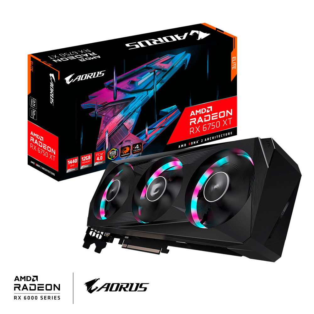 Gigabyte Grafikkarte »AORUS Radeon™ RX 6750 XT ELITE 12G«, 12 GB, GDDR6
