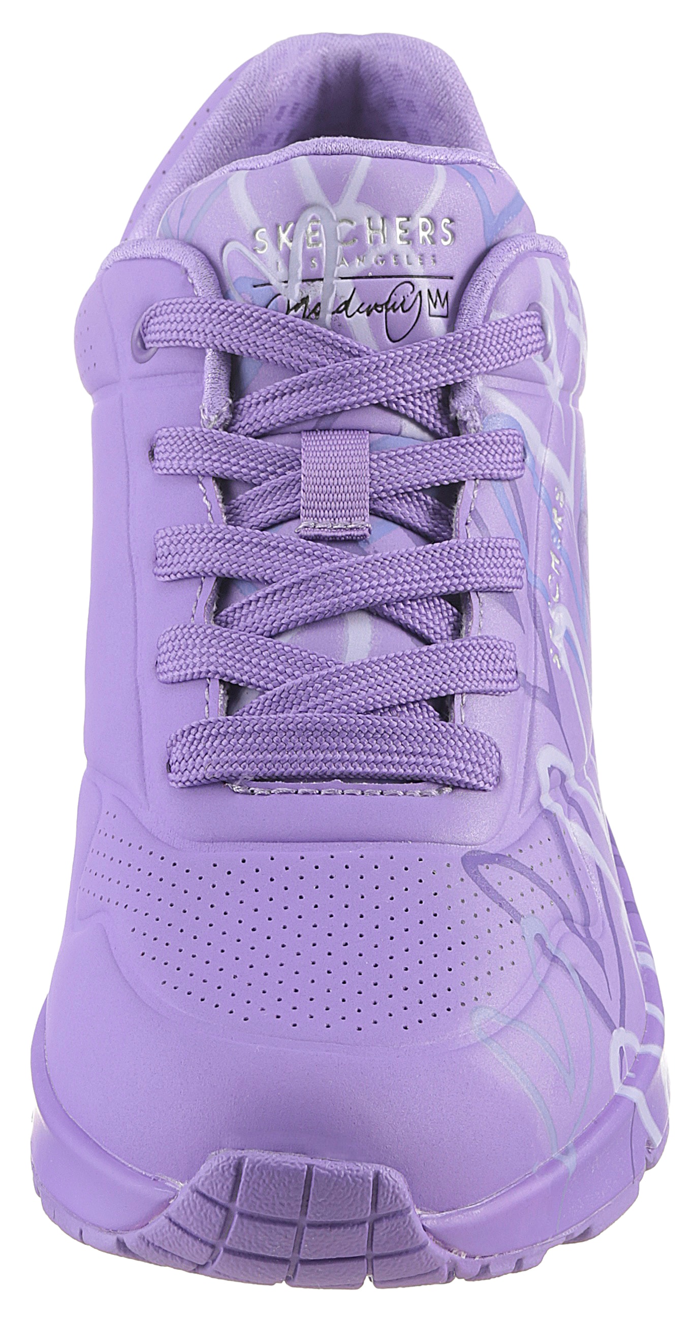 Skechers Wedgesneaker »UNO-SPREAD THE LOVE«, Freizeitschuh, Halbschuh, Schnürschuh mit coolem Graffiti-Print