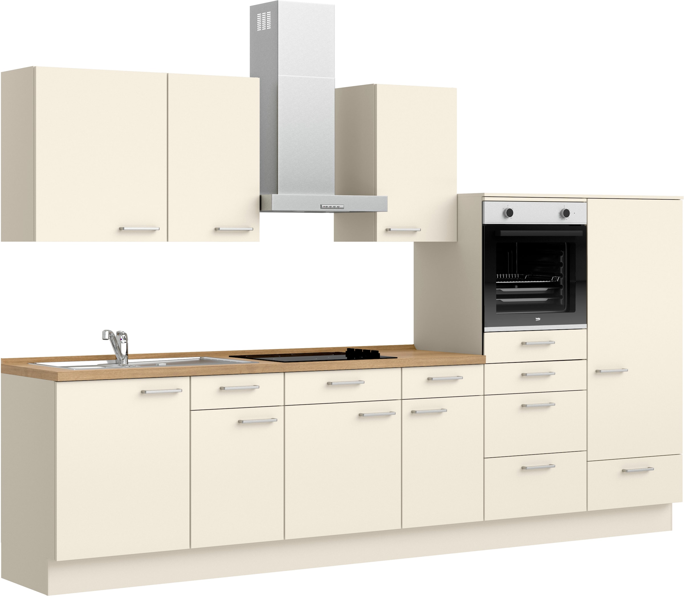 nobilia® Küchenzeile »"Touch I"«, vormontiert, Ausrichtung wählbar, Breite 330 cm, wahlw. mit E-Geräten