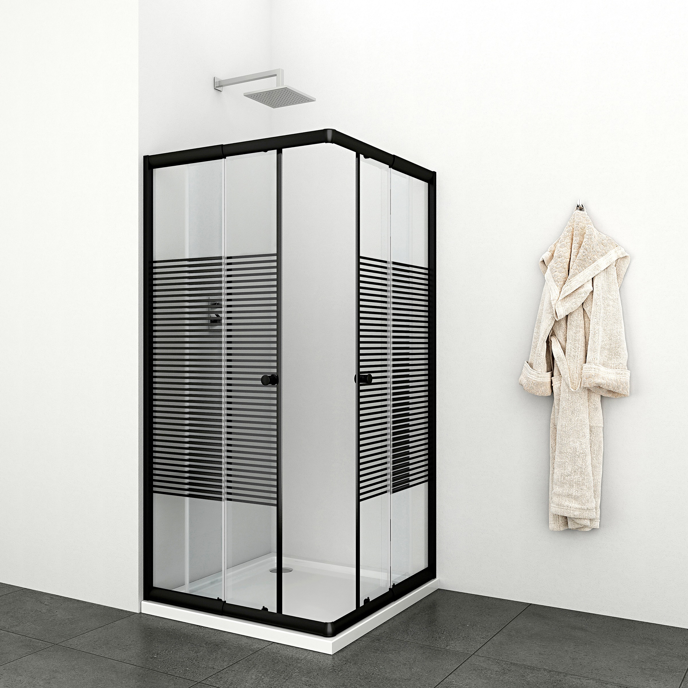 welltime Eckdusche Trento Nero Plus, BxT: günstig online kaufen