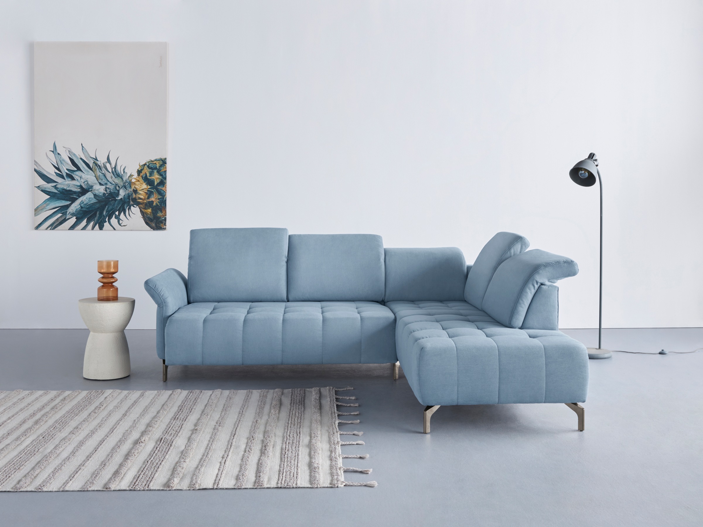 Home affaire Ecksofa »Fresh L-Form« Federkern, wahlweise Kopfteilverstellun günstig online kaufen