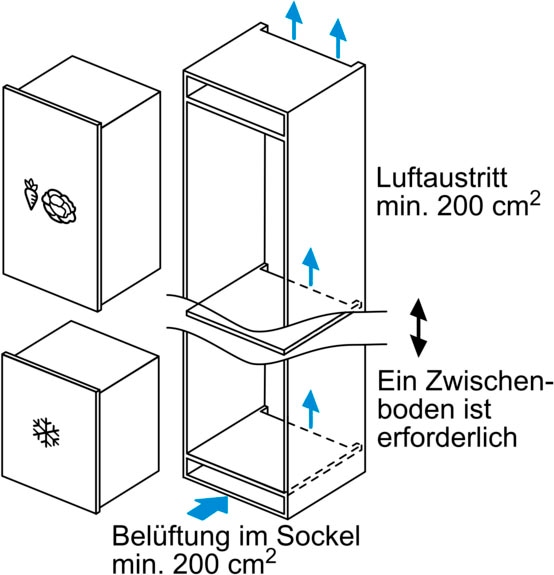 SIEMENS Einbaugefrierschrank »GI21VAFE0«, iQ500, 87,4 cm hoch, 55,8 cm breit