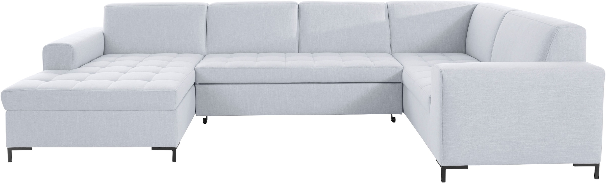 OTTO products Wohnlandschaft »Grazzo, aktuelle Steppung im Sitz, viel Platz, zeitlos, U-Form«, hochwertige Stoffe aus recyceltem Material, Steppung im Sitzbereich