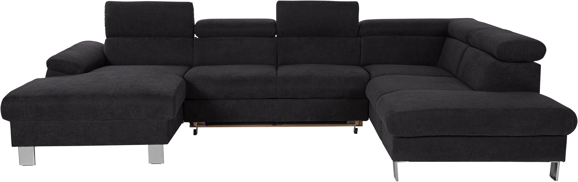 COTTA Polstergarnitur »Komaris U-Form«, (Set), Set bestehend aus: Wohnlandschaft mit Kopfteilverstellung & Hocker
