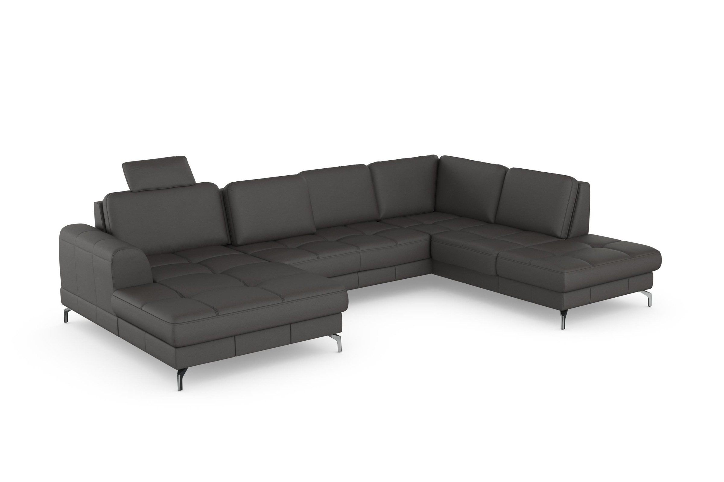 sit&more Wohnlandschaft »Bendigo U-Form«, inklusive Sitztiefenverstellung, Bodenfreiheit 12 cm, in 2 Fußfarben