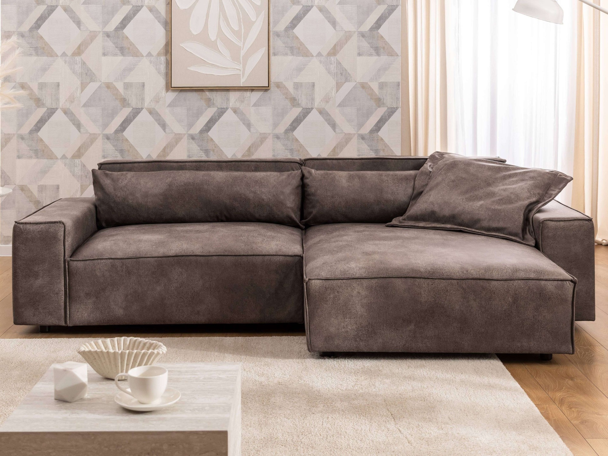 OTTO home Ecksofa »KINLEE Design-Sofa mit Recamiere rechts/links, Maße B/T/ günstig online kaufen