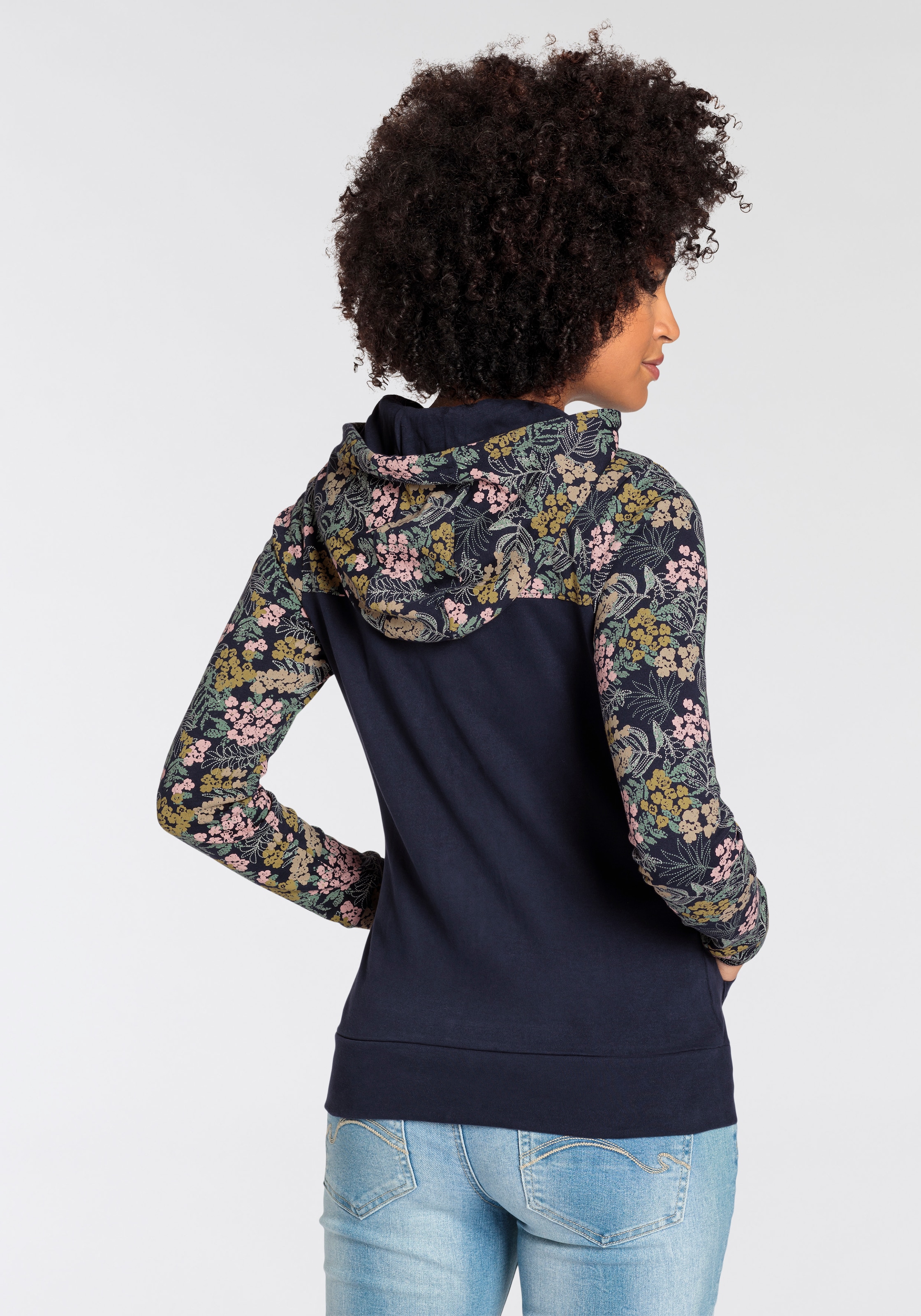 KangaROOS Kapuzensweatjacke, mit Blumenprint