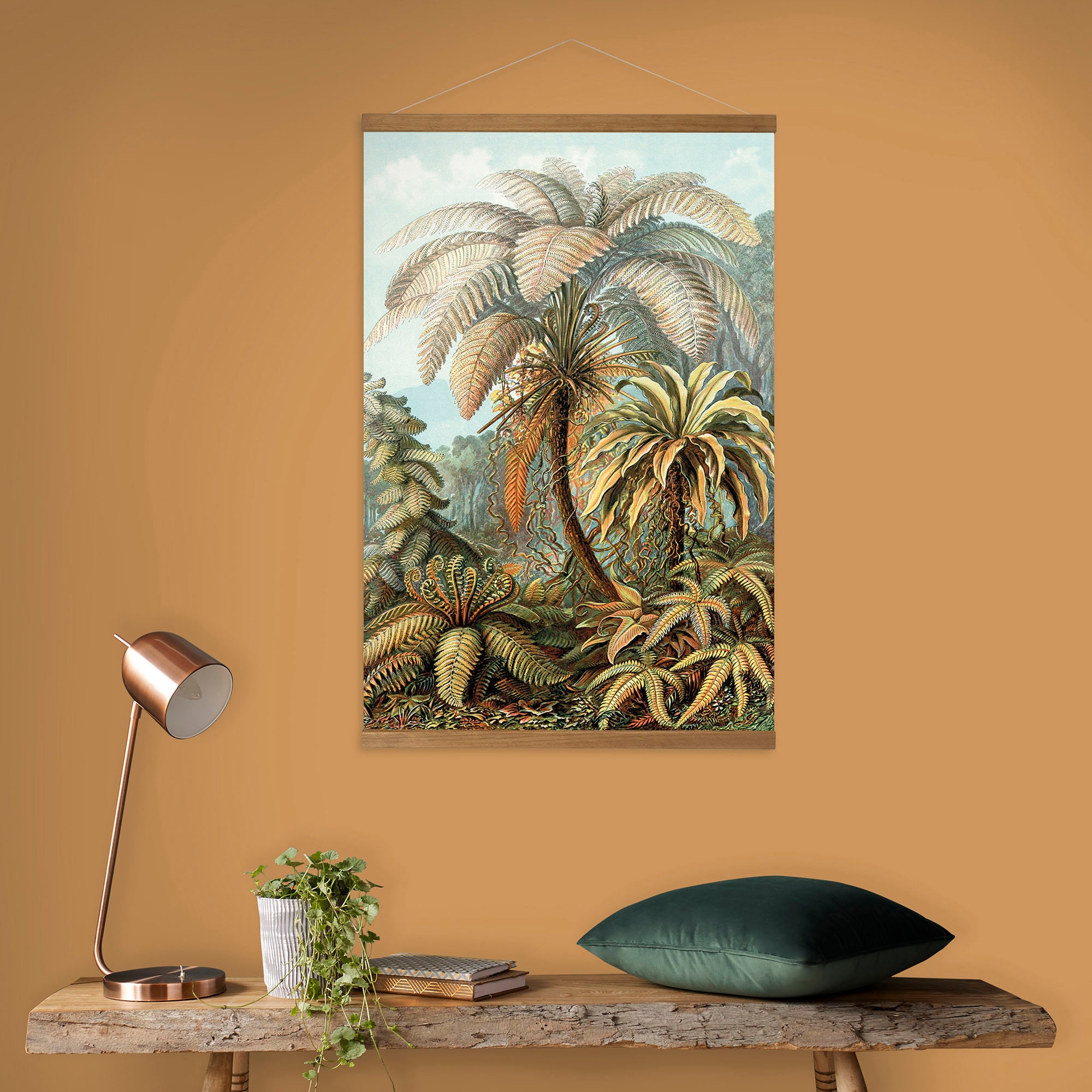 Art for the home Leinwandbild »Jungle Filicinae«, (1 St.), Luxus Kakemono Leinen Wandposter 100x70cm
