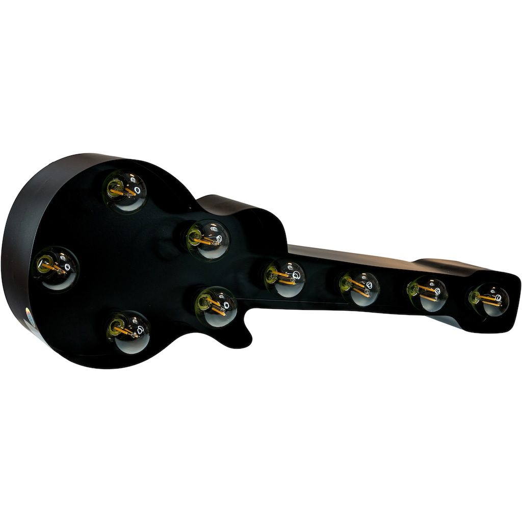 MARQUEE LIGHTS LED Dekolicht »Old Guitar«, 9 flammig-flammig, Wandlampe, Tischlampe Old Guitar 9 Lichtquellen E14 (exkl.) - 61x38cm
