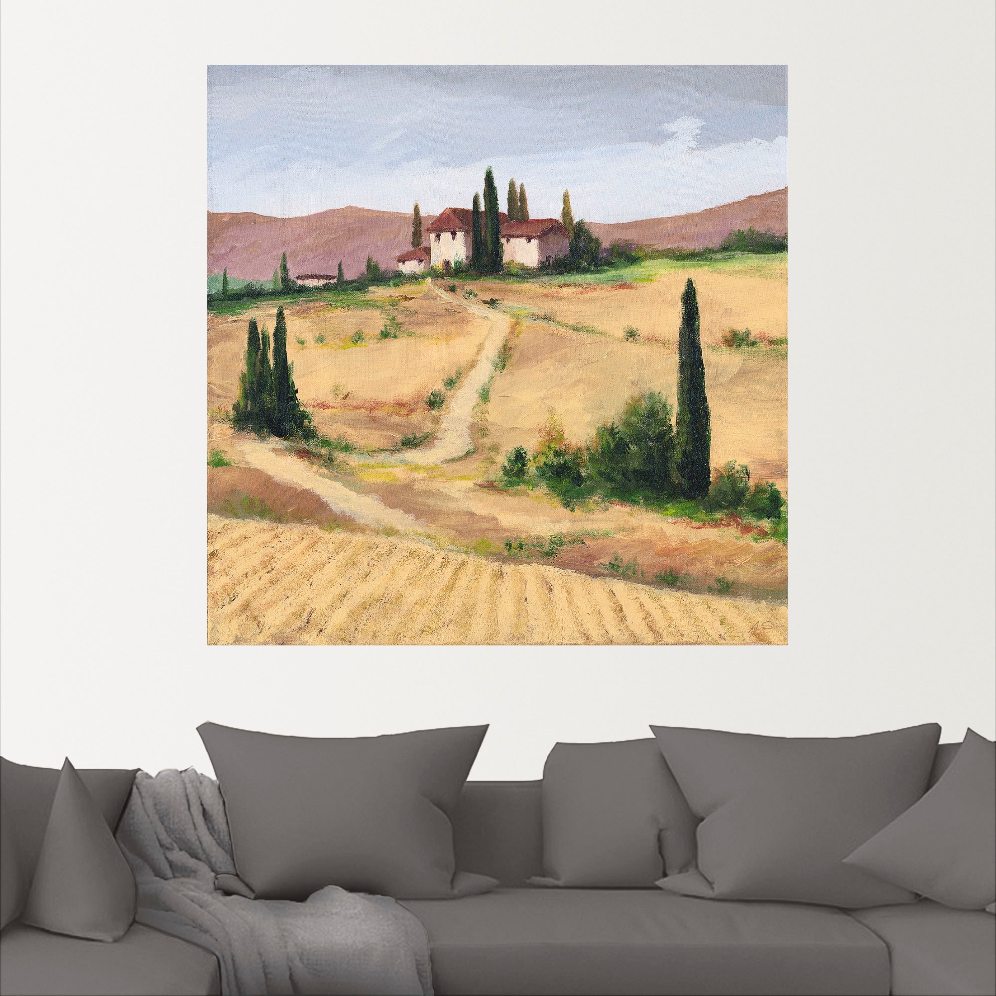 Artland Wandbild »Die toskanische Landschaft I«, Bilder von Europa, (1 St.), als Alubild, Leinwandbild, Wandaufkleber oder Poster in versch. Größen