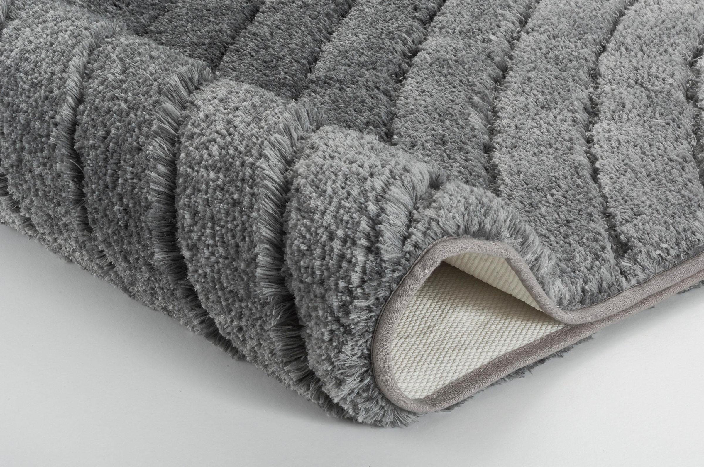Kleine Wolke Badematte »Tender«, rutschhemmend beschichtet, fußbodenheizungsgeeignet, Badteppich, Wellen Design, mit Farbverlauf, Hoch-Tief Effekt, waschbar