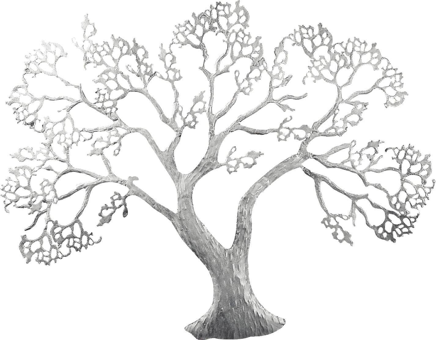 GILDE Wanddekoobjekt »Wandrelief Baum, silber«, (1 St.), Wanddeko, aus  Metall, dekorativ im Esszimmer & Wohnzimmer auf Raten kaufen