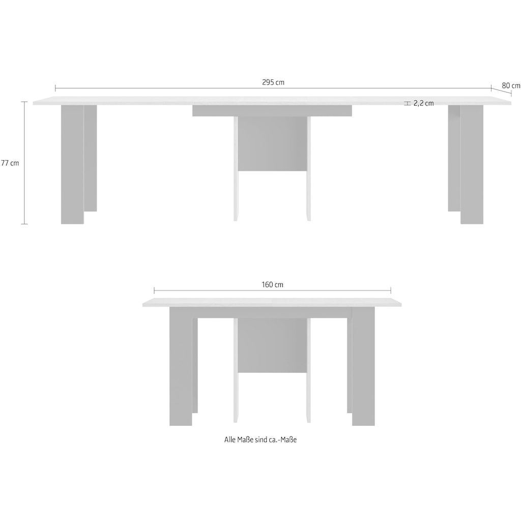 Gami Esstisch »Exit«, Tisch mit 3 Verlängerungen