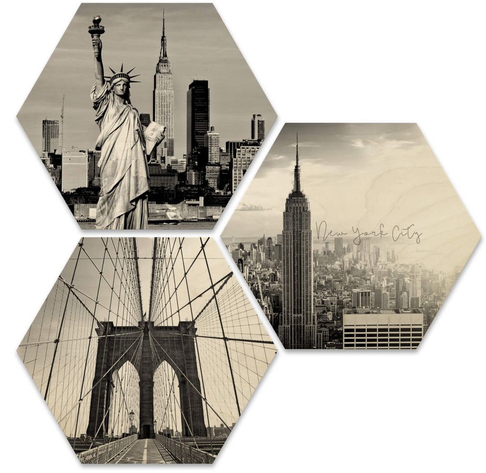 »Impression auf 3 Bilder (Set, Collage«, bestellen Raten Wall-Art New York Mehrteilige St.)