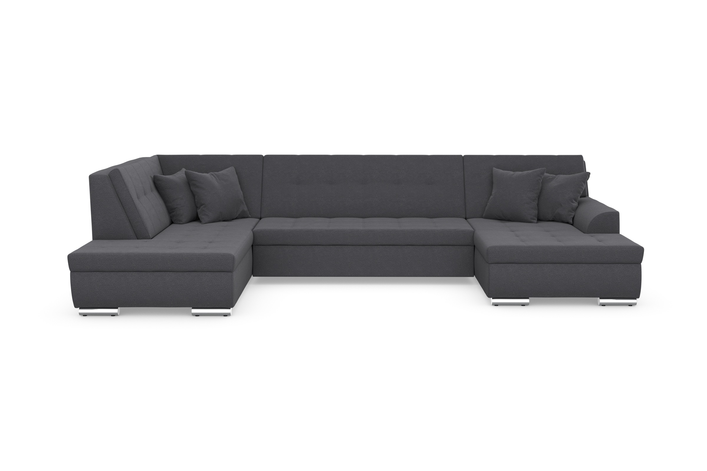 DOMO collection Wohnlandschaft »Treviso incl. Zierkissen, moderne Steppung, XXL: B/T/H: 364/201/83 cm«, wahlweise mit Bettfunktion, in vielen Bezugsarten auch in Cord U-Form