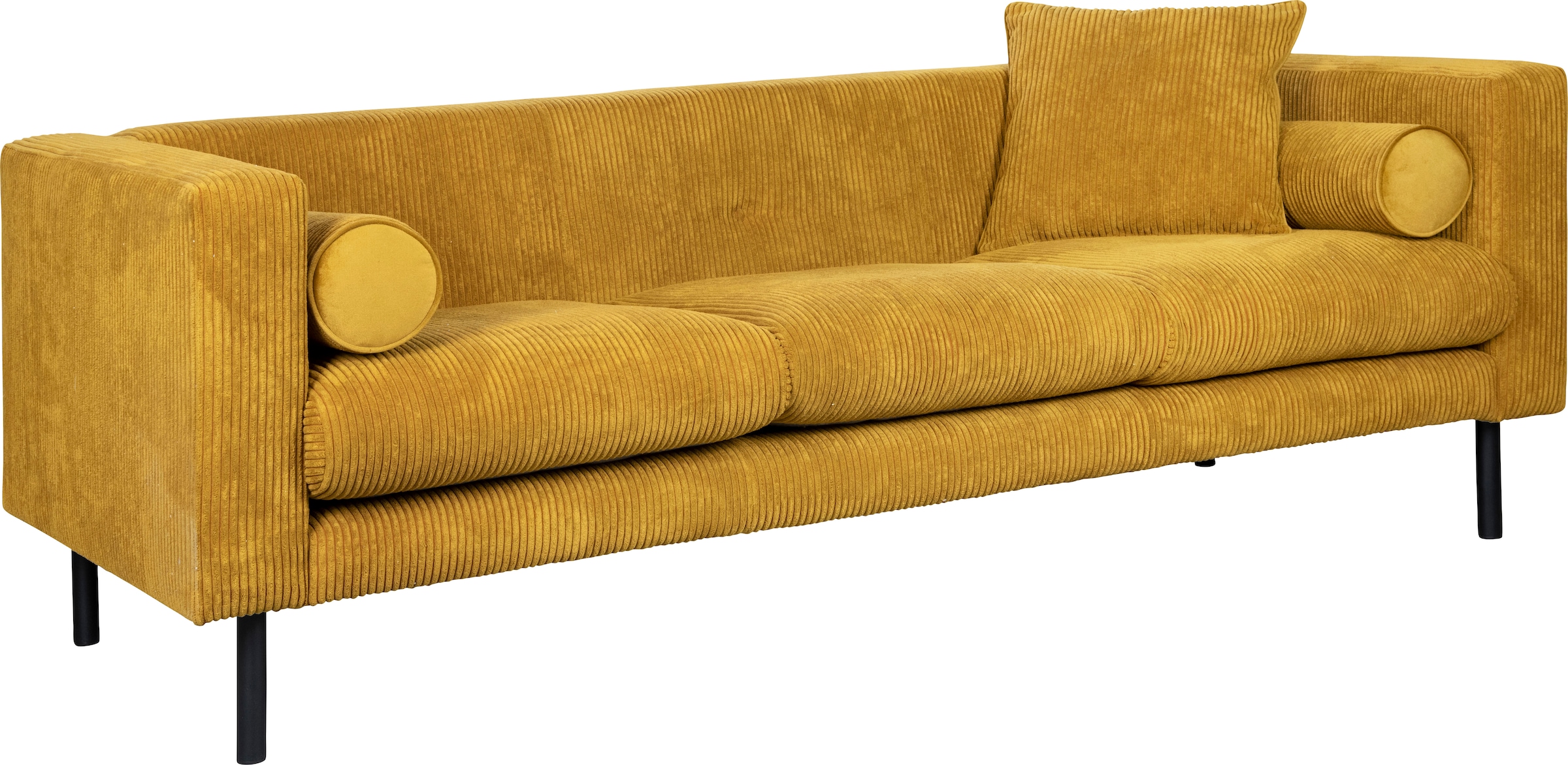 Guido Maria Kretschmer Home&Living 3-Sitzer »Lillibeth Designsofa mit Wellenunterfederung, Maße B/T/H: 218/74/83 cm«, Zierkissen als Wendekissen, Bezug Samtoptik oder Cord
