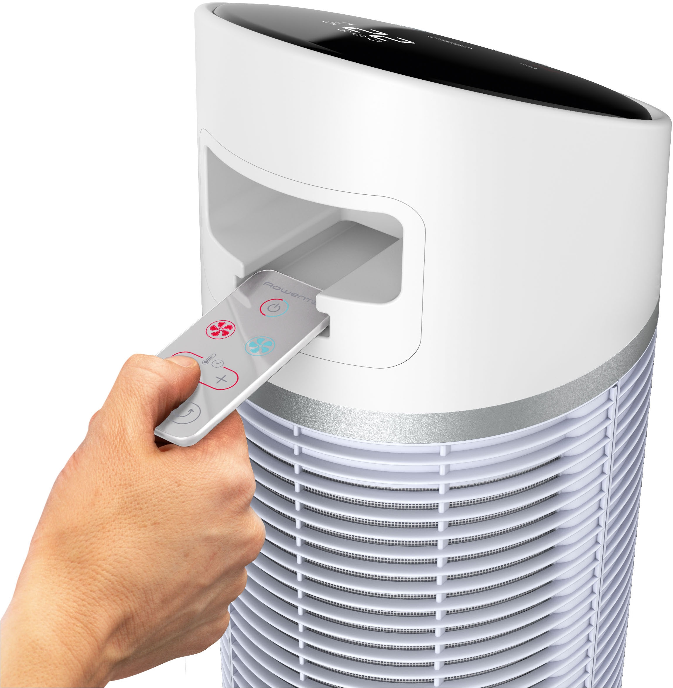 Rowenta Turmventilator »3-in-1 Turmventilator Silent Comfort, 10 Stufen für jeden Bedarf,«, Heizlüfter, Ventilator und Luftfilter, Fernbedienung, Timer, HQ8120