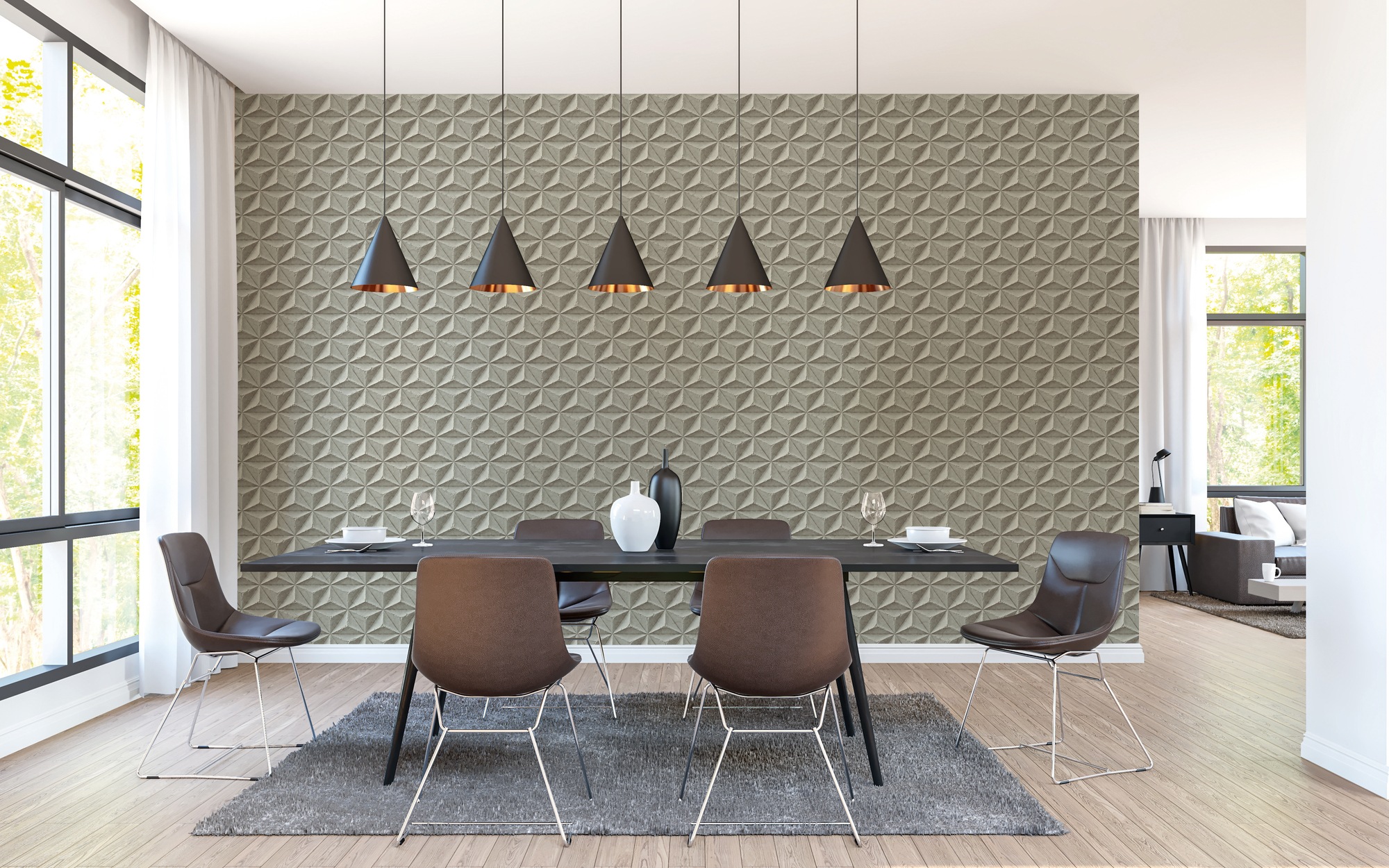 A.S. Création Vliestapete »PintWalls II Beton-Optik Tapete Mustertapete Grafik 3D«, matt, Vliestapete 3D für Schlafzimmer Küche Wohnzimmer Betonoptik Design