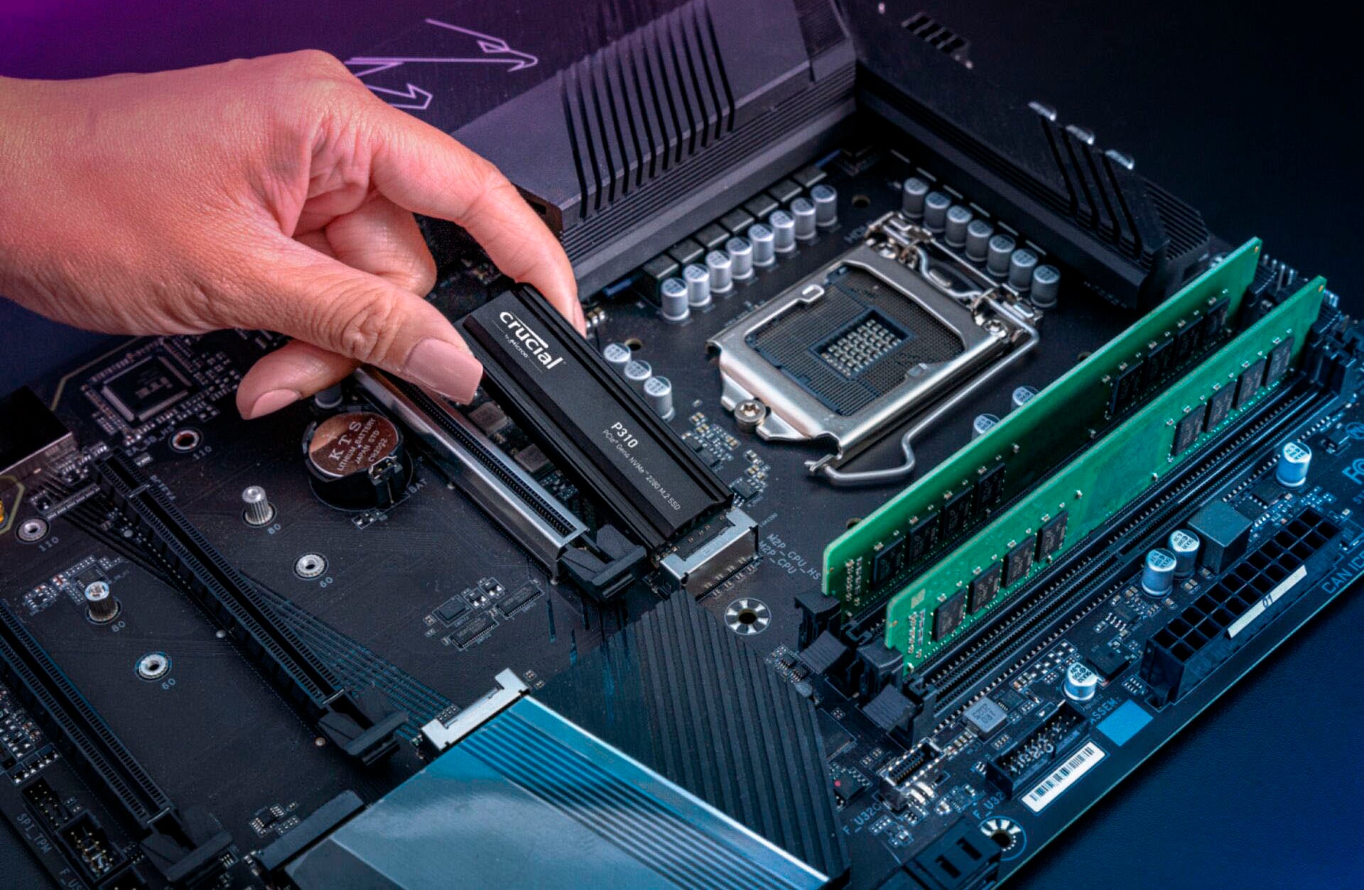 Crucial SSD-Festplatte »P310 Gen4 2280 1TB mit Heatsink« 1000 GB Anschluss M.2 (2880)