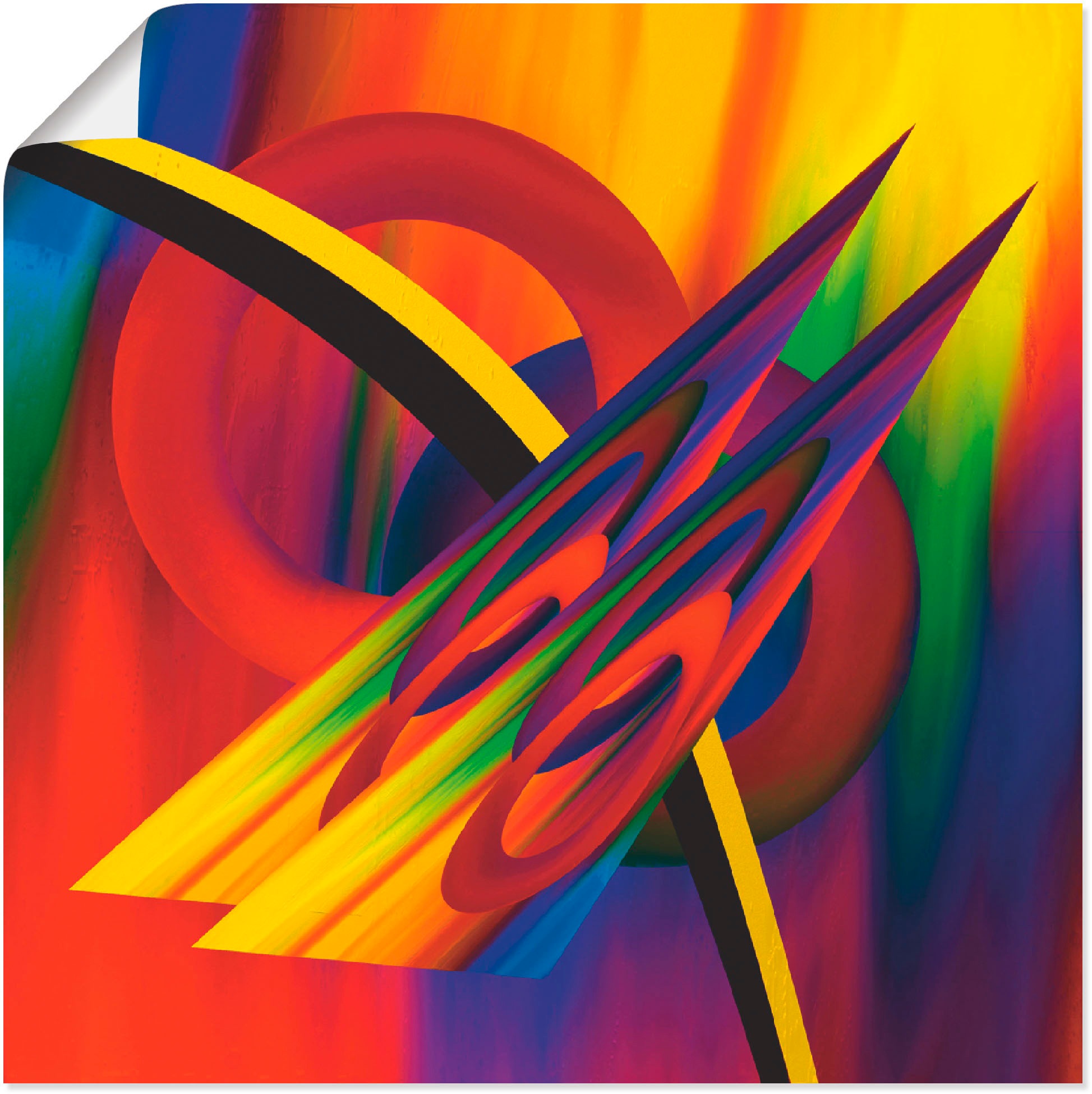 Artland Poster »Modern Bunt« Muster 1 Stk. tlg. als Alubild, Leinwandbild, günstig online kaufen