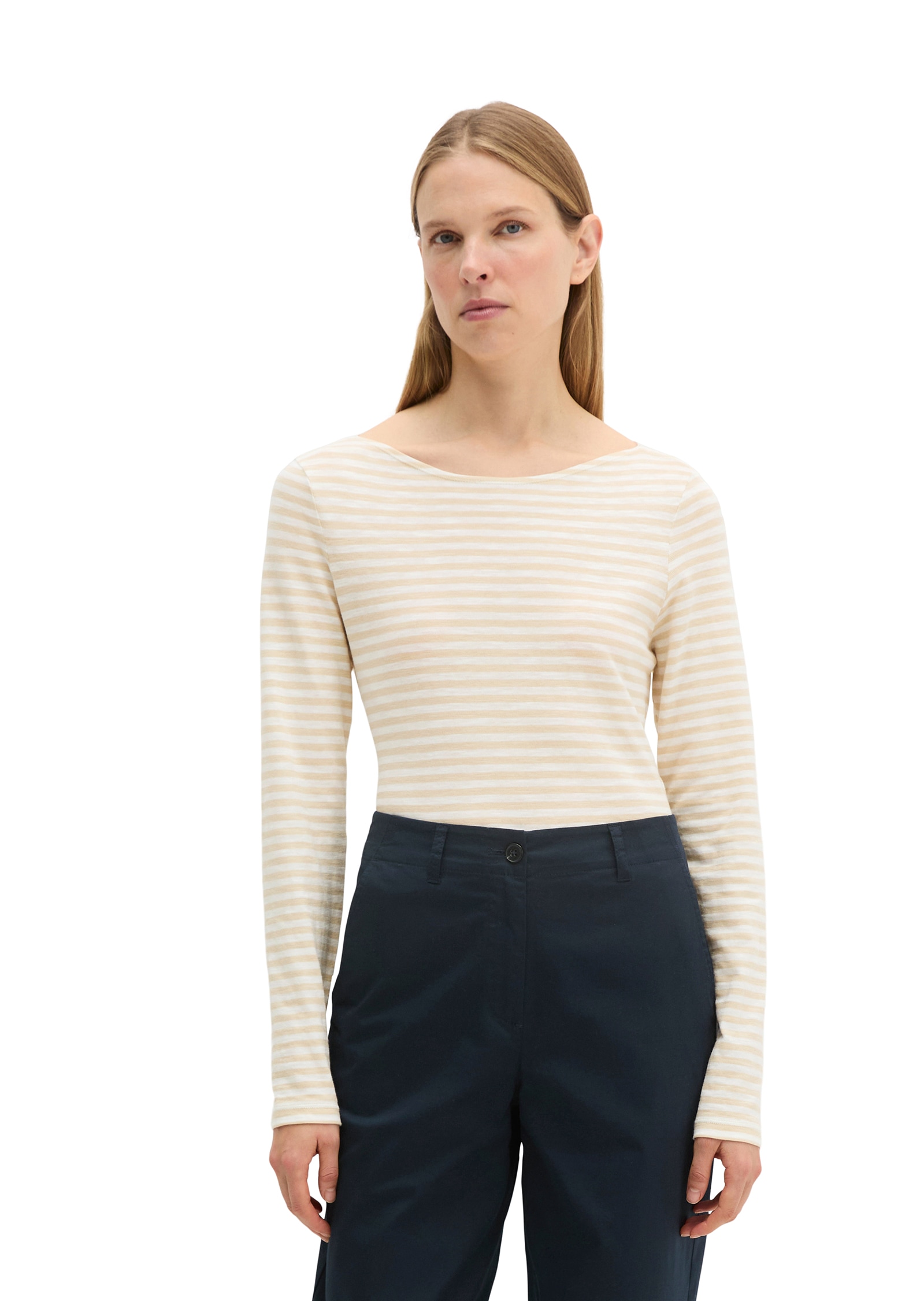 Marc O'Polo Langarmshirt mit leichtem U-Boot-Ausschnitt