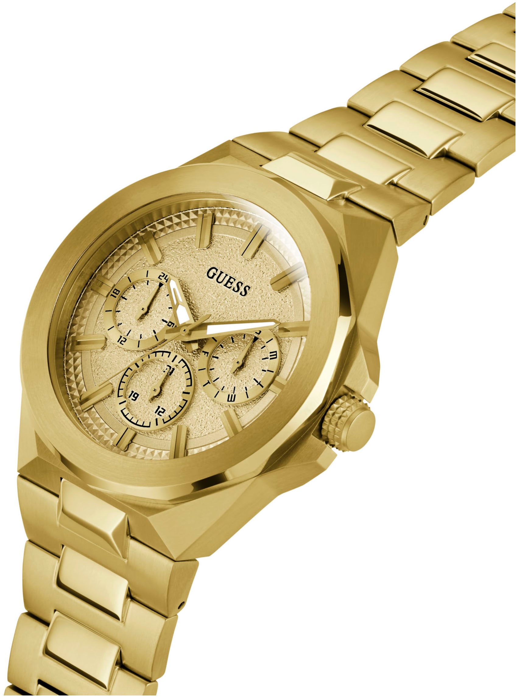 Guess Multifunktionsuhr »DASHBOARD«, Quarzuhr, Armbanduhr, Herrenuhr, Datum, 12/24-Std.-Anzeige