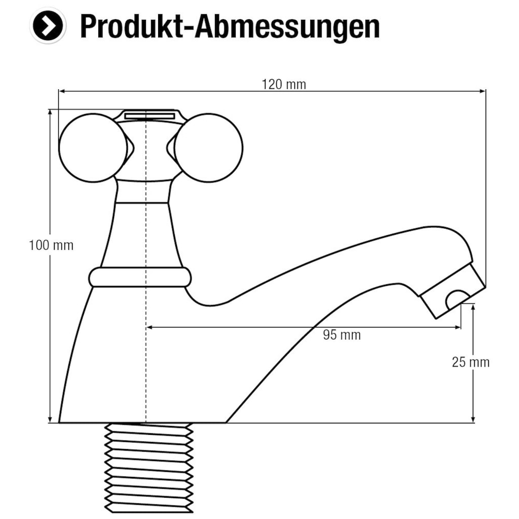 CORNAT Standventil »"Nostalgie" Messingkörper verchromt- Standmontage in Gäste-WC & Keller«