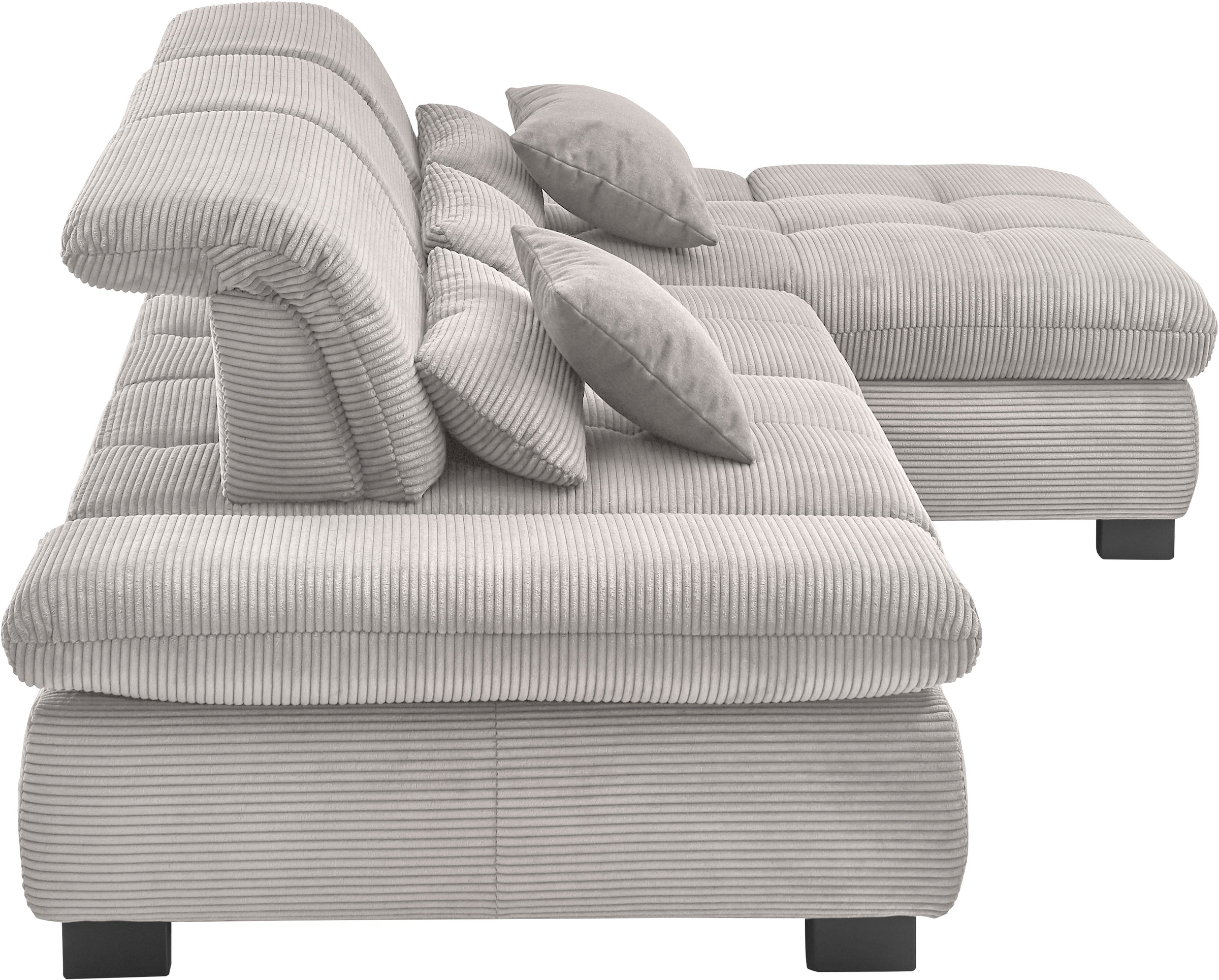 set one by Musterring Ecksofa »SO4100 V«, mit verstellbaren Kopfteilen, wahlweise mit Funktionen, Cord-Bezug