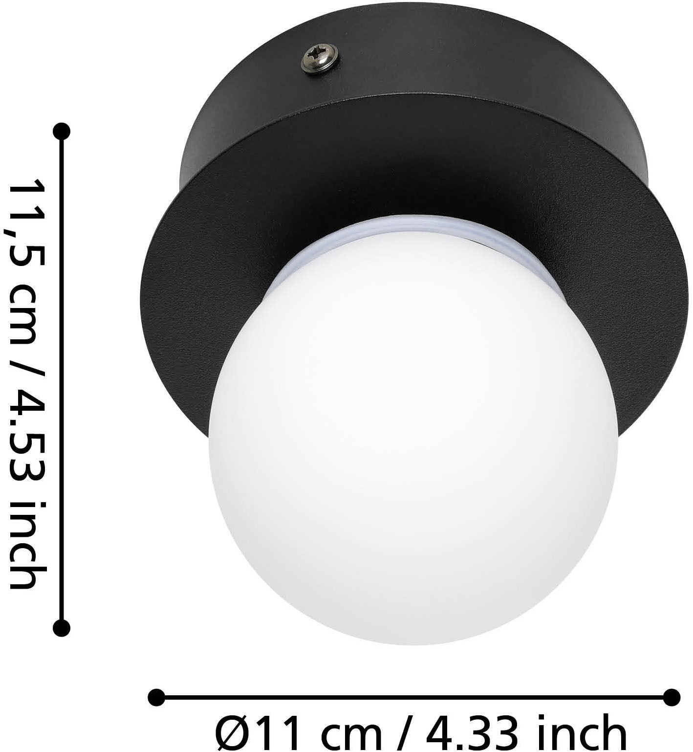 EGLO Deckenleuchte »MOSIANO Wand- / Deckenlampe - Stahl - LED - 1X3,3W - IP44« LED-Modul 1 Stk. Warmweiß