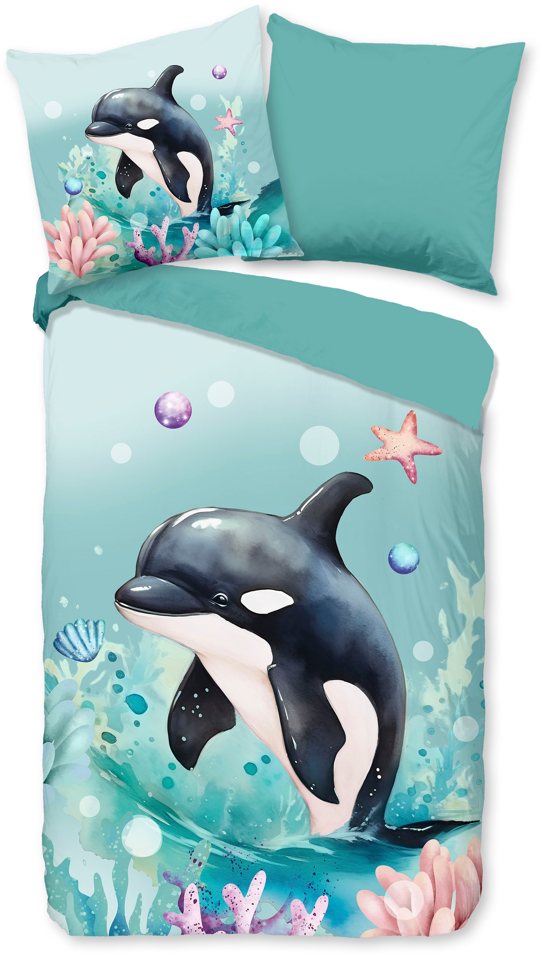 PURE luxury collection Kinderbettwäsche »Splash«, Mikrofaser, 135x200, 2 Te günstig online kaufen